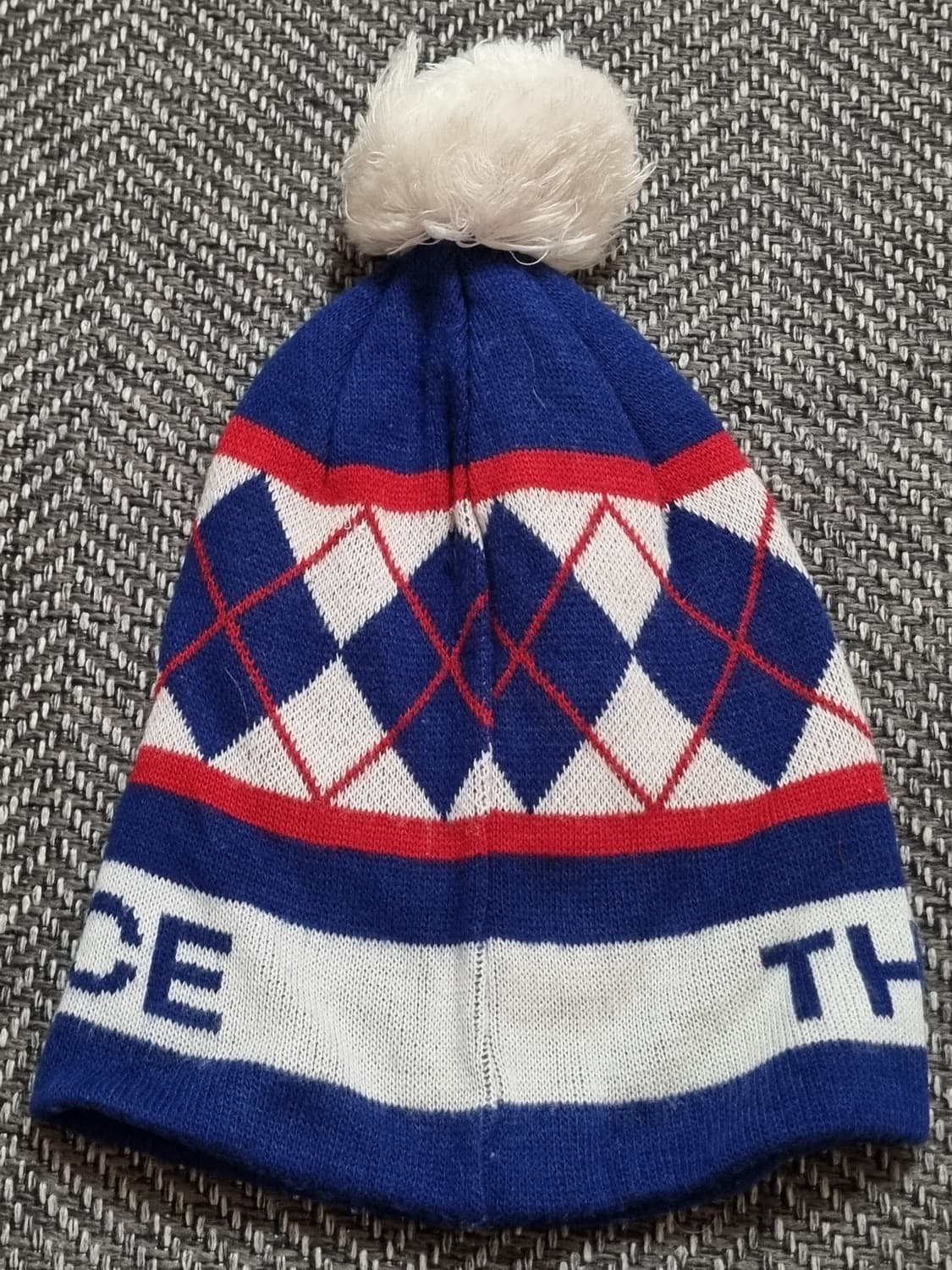 The North Face — 블루 아가일 패턴 폼폼 비니 상품이미지2