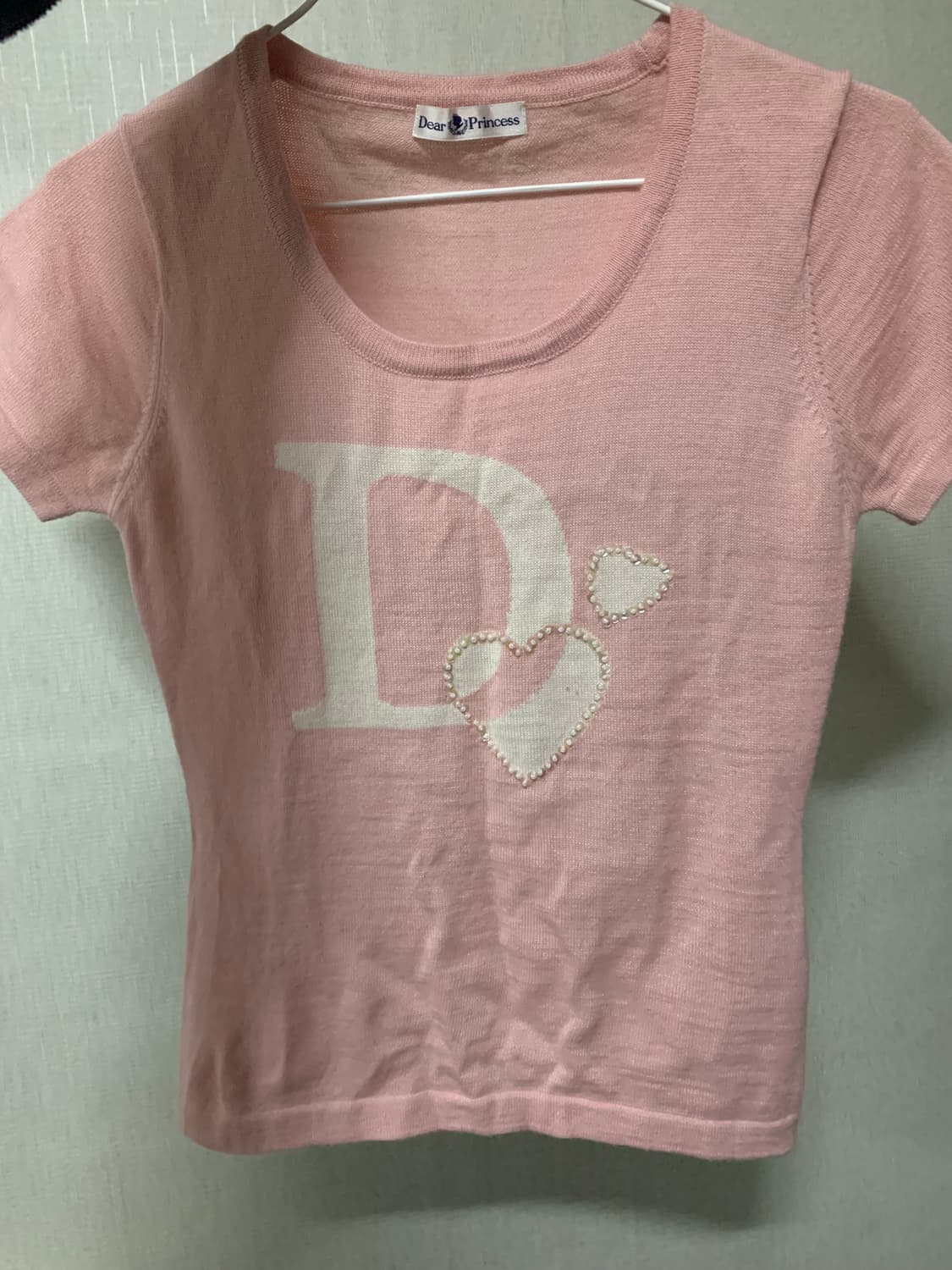 디어프린세스 핑크 니트 반팔 상품이미지1