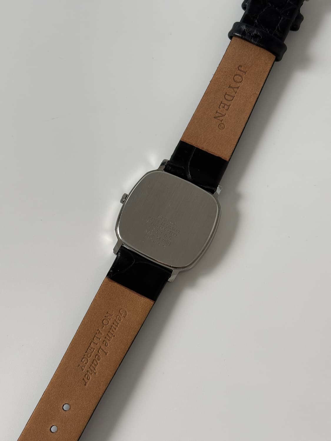 1980년대 Chariot 텍스처 다이얼 실버 스퀘어 쿼츠 남성 상품이미지8