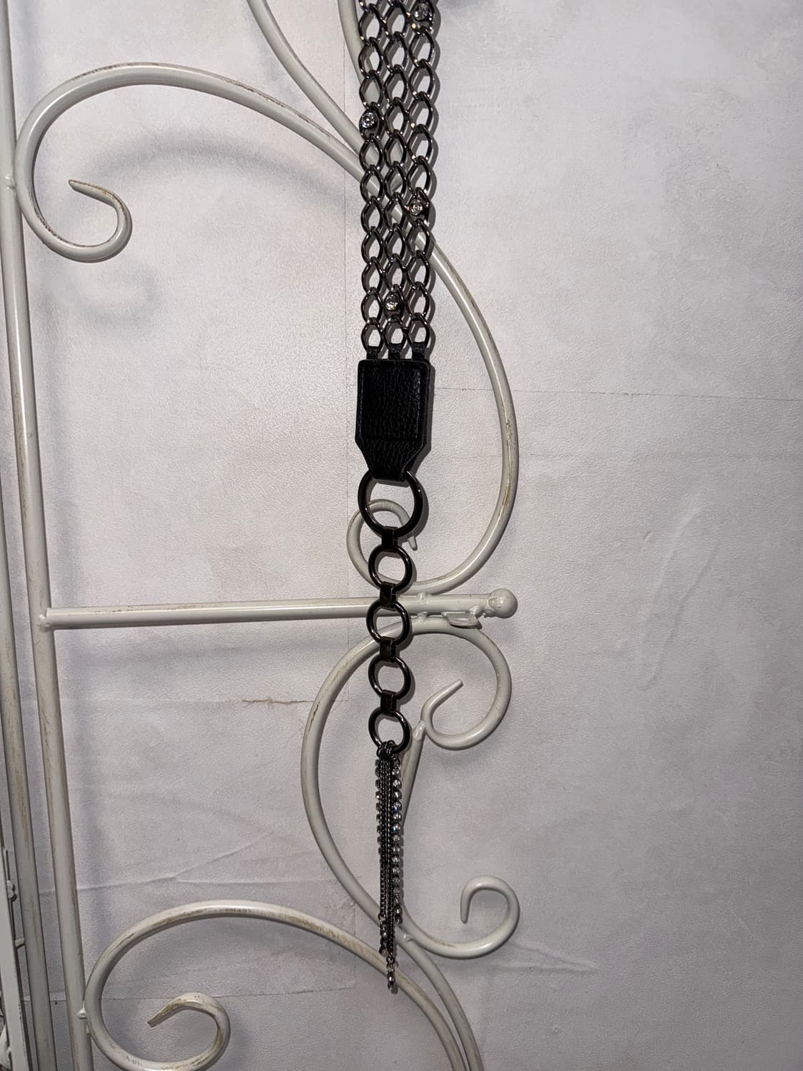 Black silver cubic hole chain belt 상품이미지8