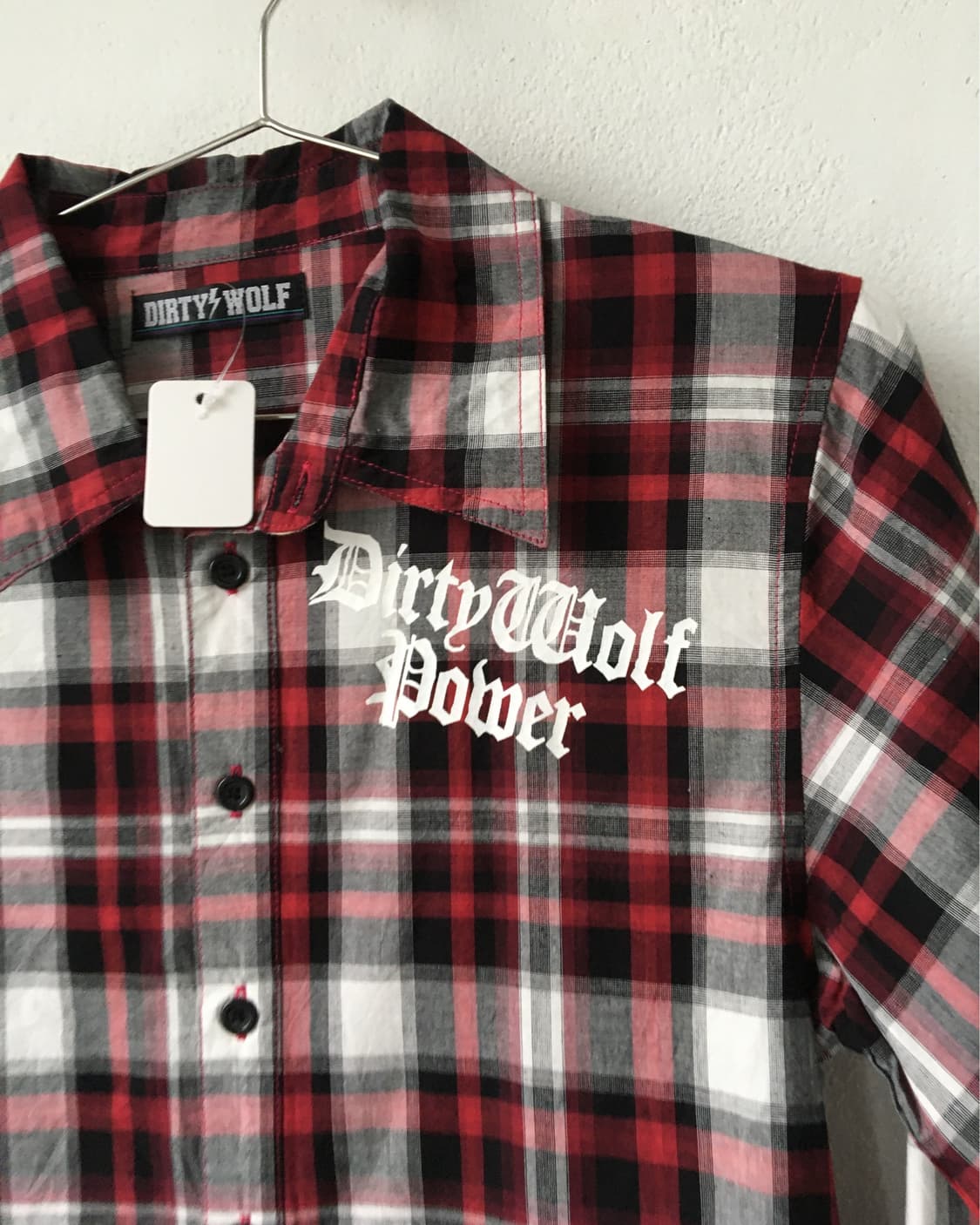 Lettering printing check pattern shirt 상품이미지6