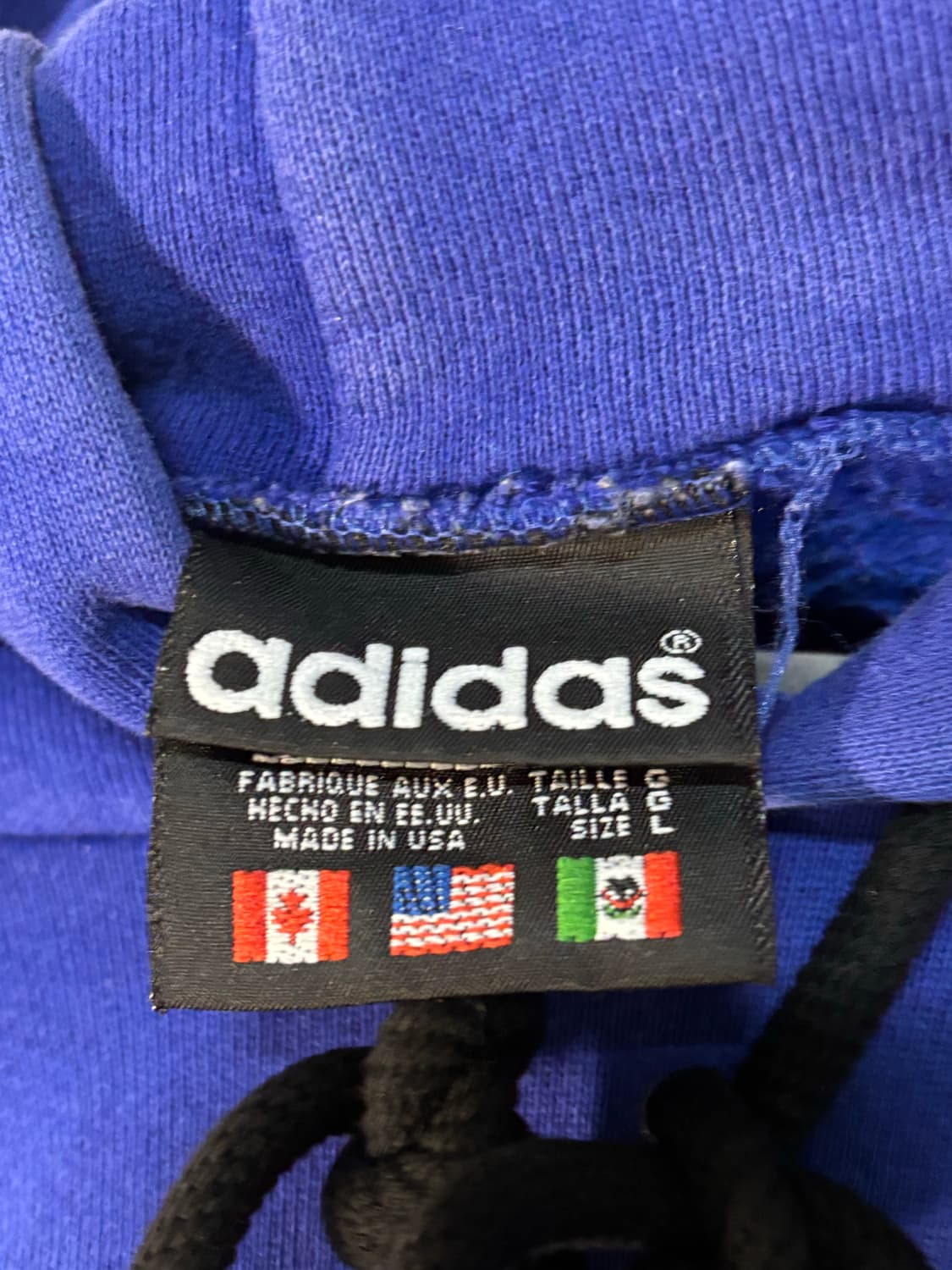 90s adidas 올드 아디다스 빈티지 트레포일 로고 후드티 상품이미지3