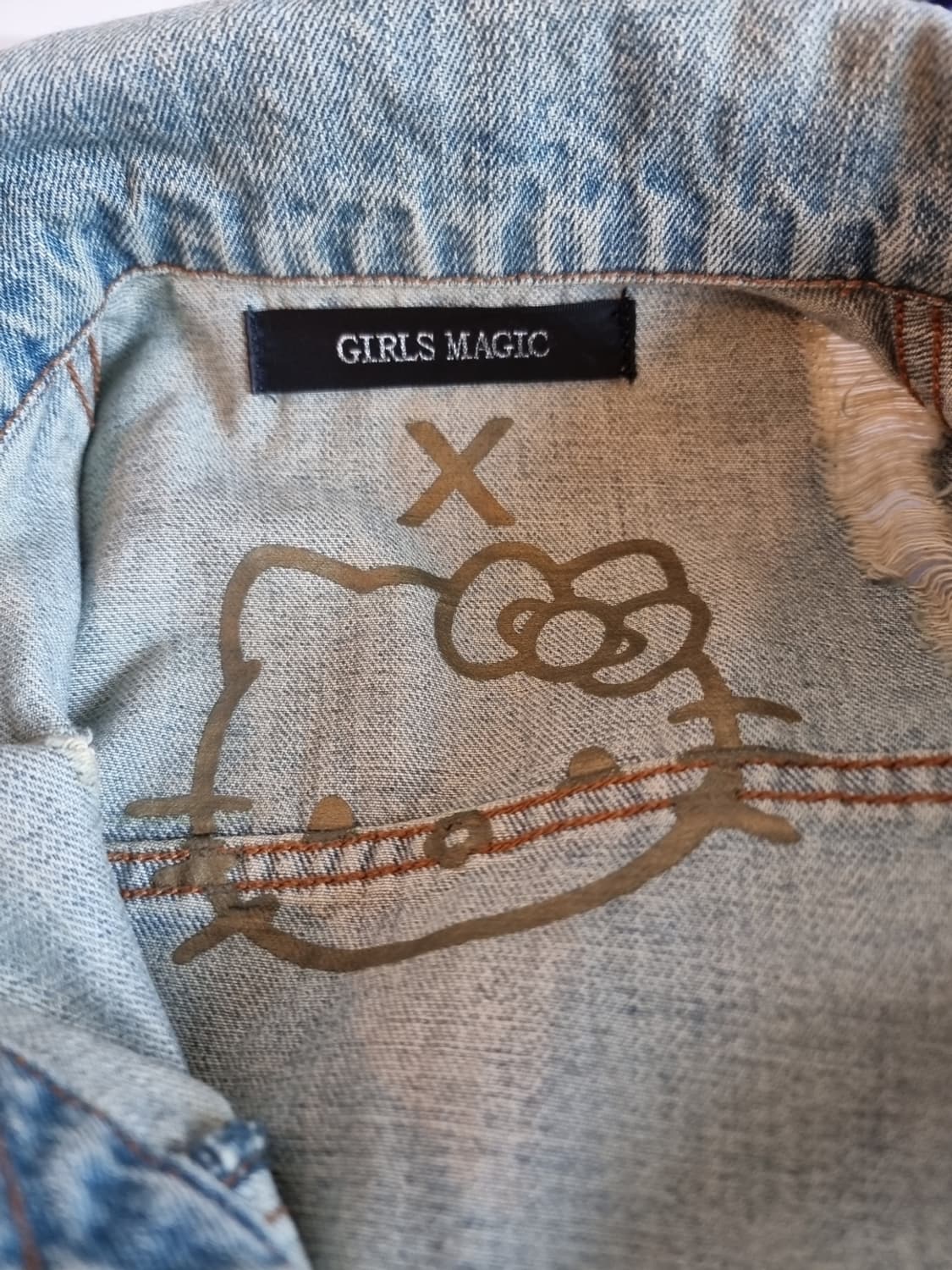 걸즈매직 헬로키티 한정 콜라보 빈티지 데님자켓 상품이미지7