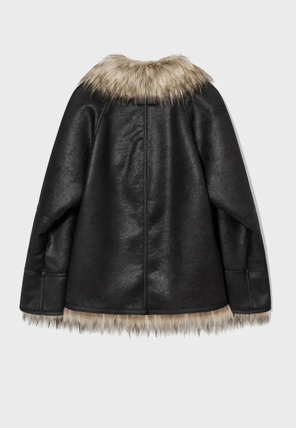 Open yy 오픈와이와이 퍼 자켓 리버시블 블랙 상품이미지3