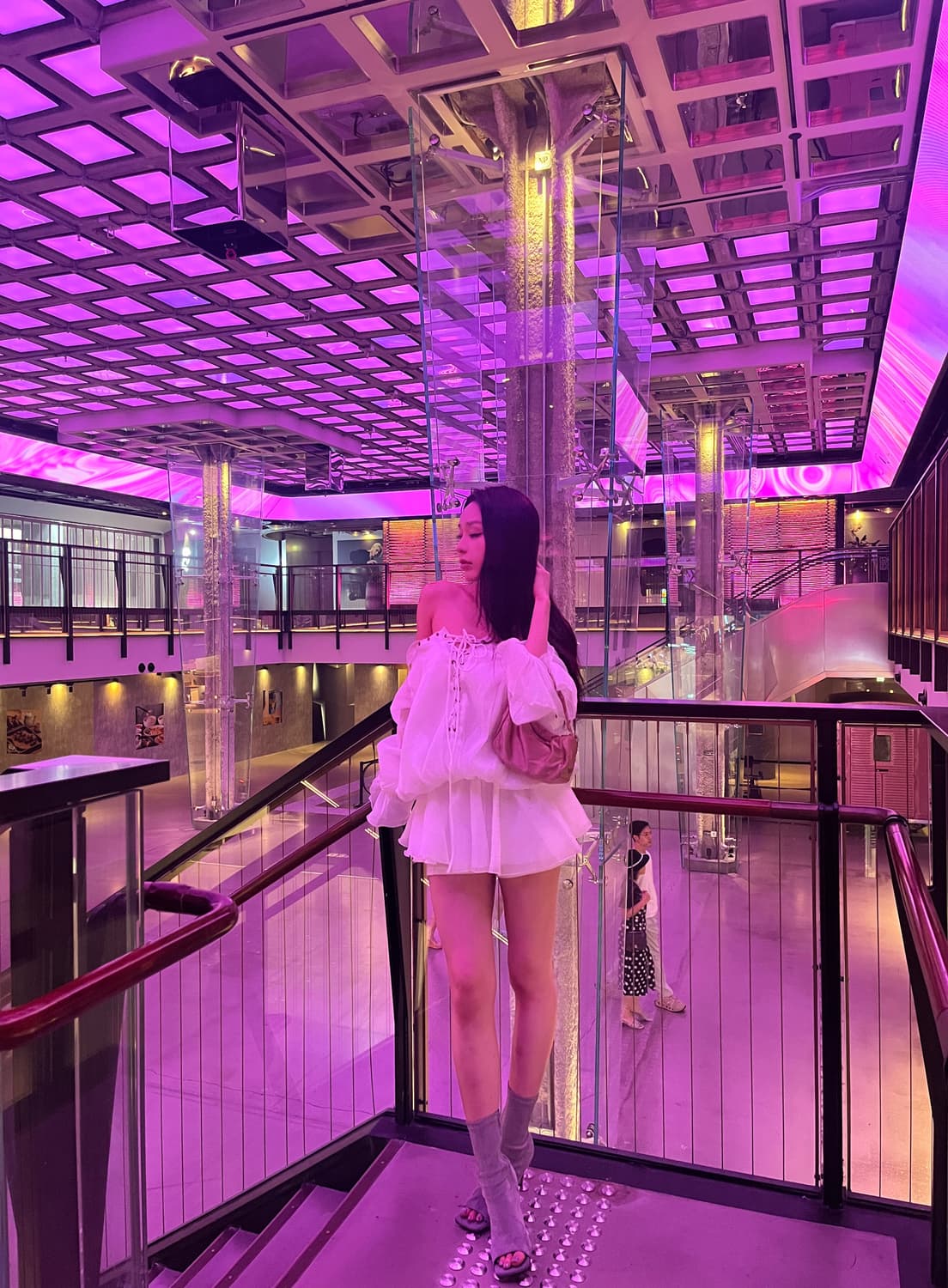 코르셋 아일렛 쉬폰 미니 원피스  상품이미지2