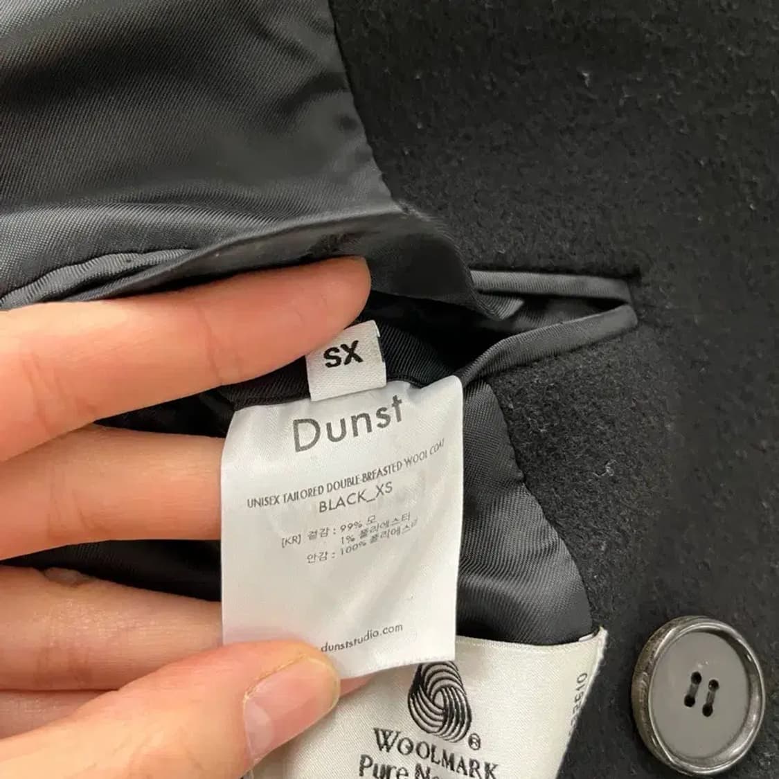 Dunst unisex wool coat black XS 상품이미지6