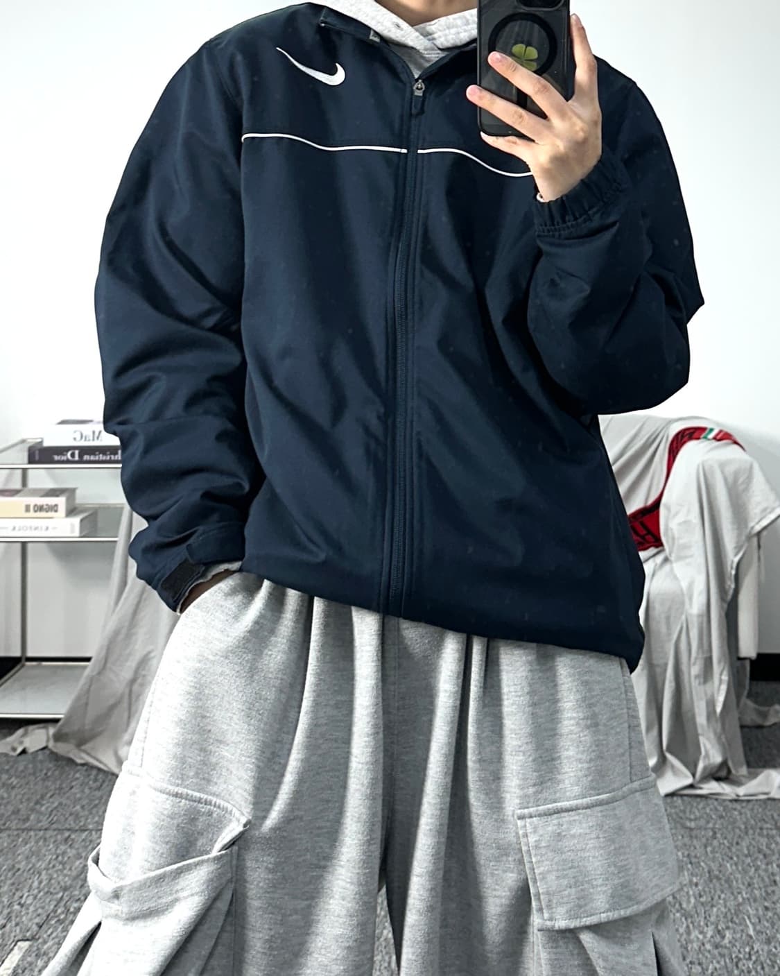 나이키 네이비 드라이핏 바람막이 L 상품이미지3