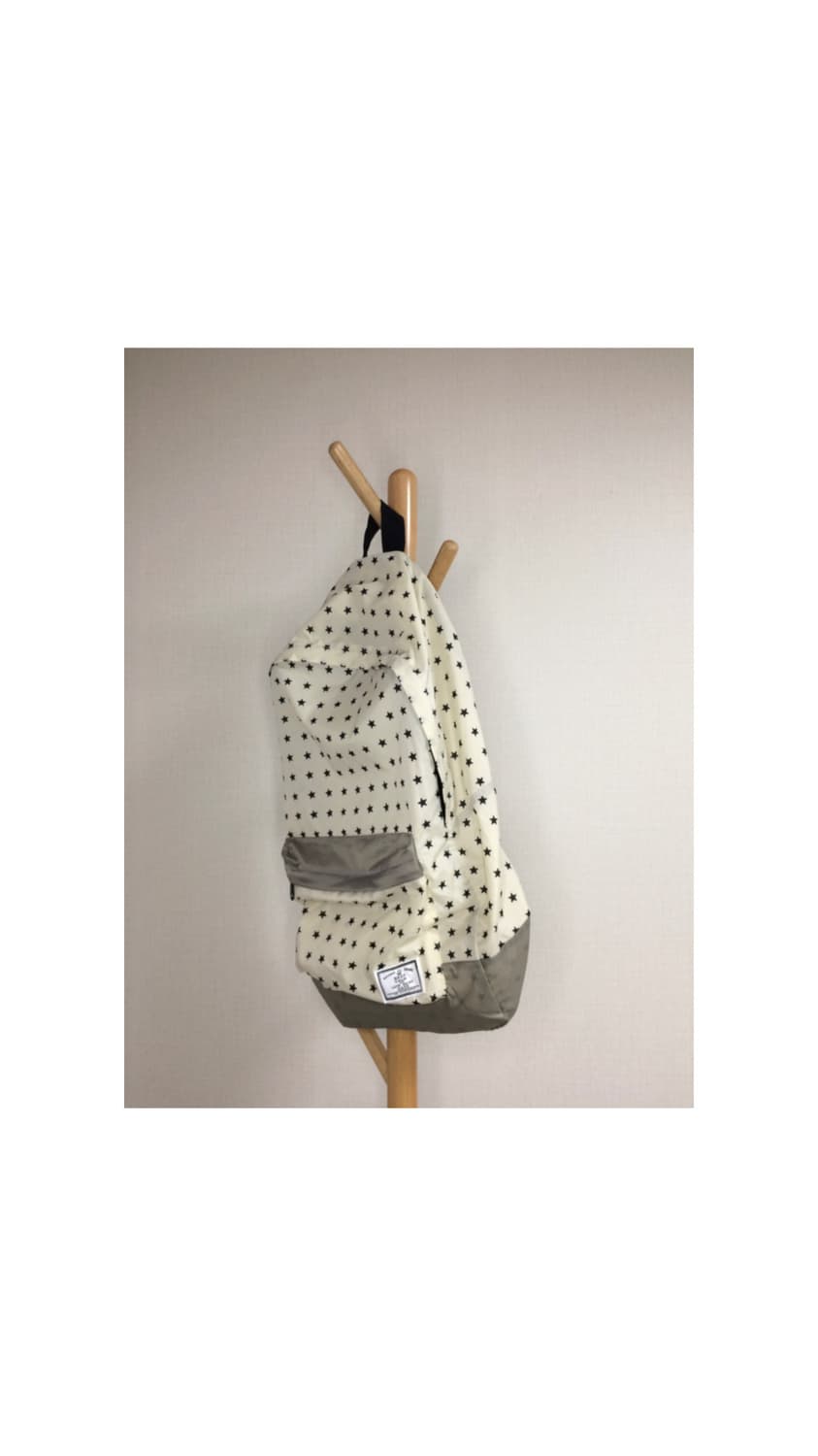 빈티지 아이보리 별 무늬 패턴 경량 백팩 상품이미지2