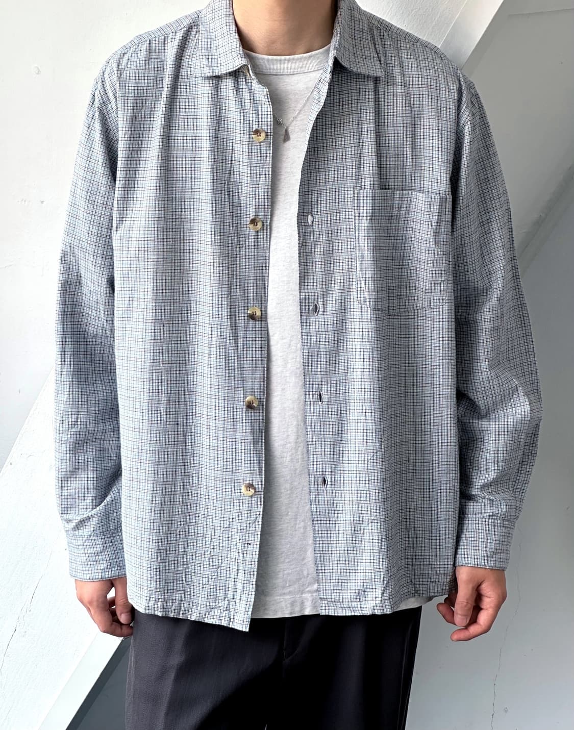 Micro check brushed cotton shirt 상품이미지7