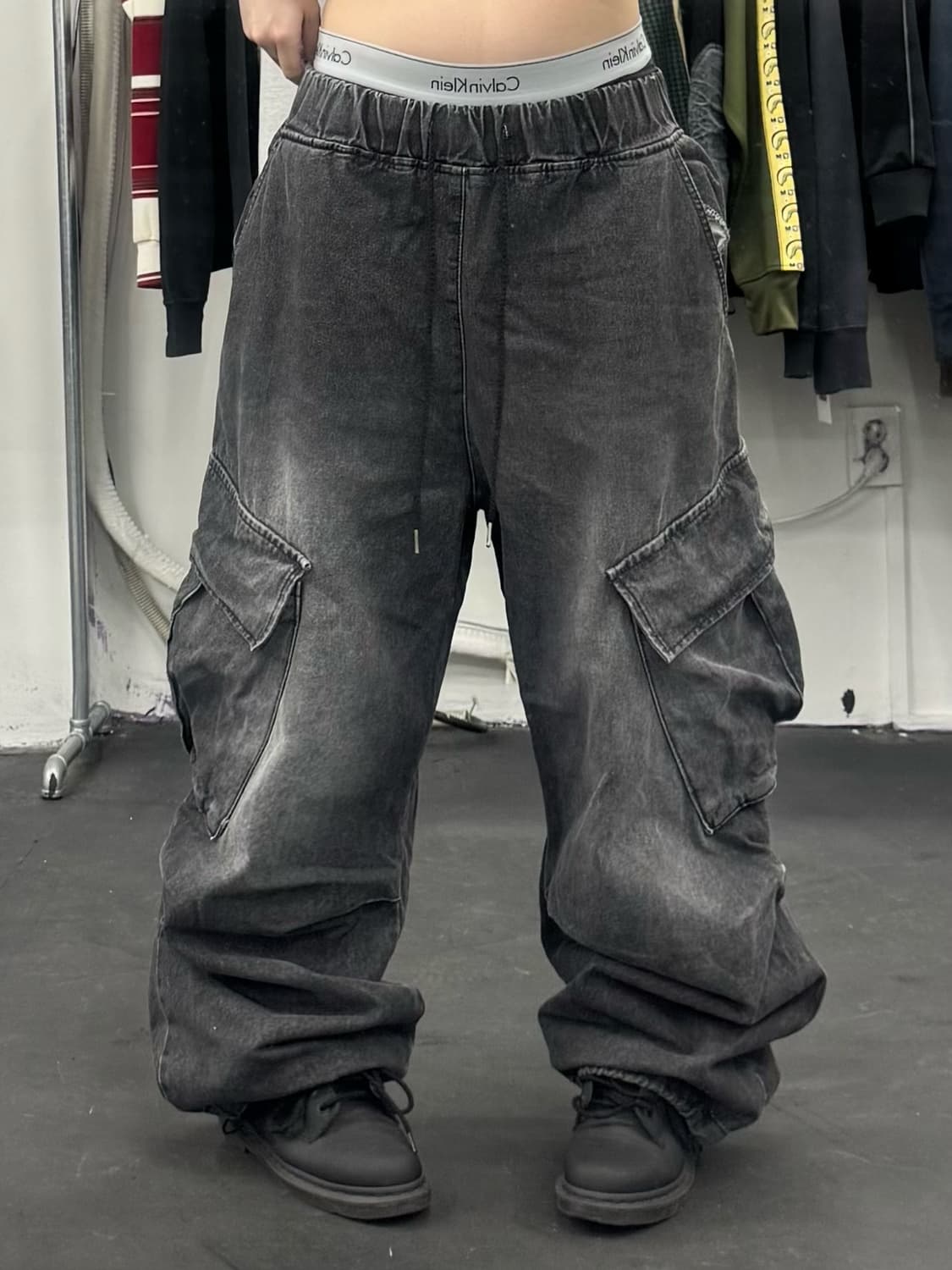 VTG 밴딩 데님 카고팬츠 상품이미지1