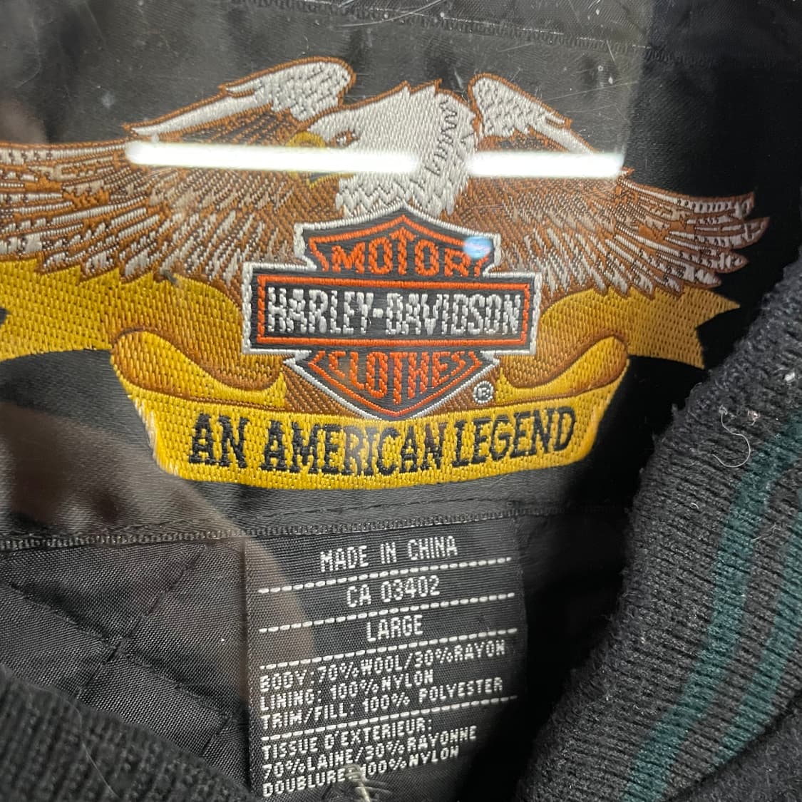 90s 할리데이비슨 울 바시티자켓 상품이미지10