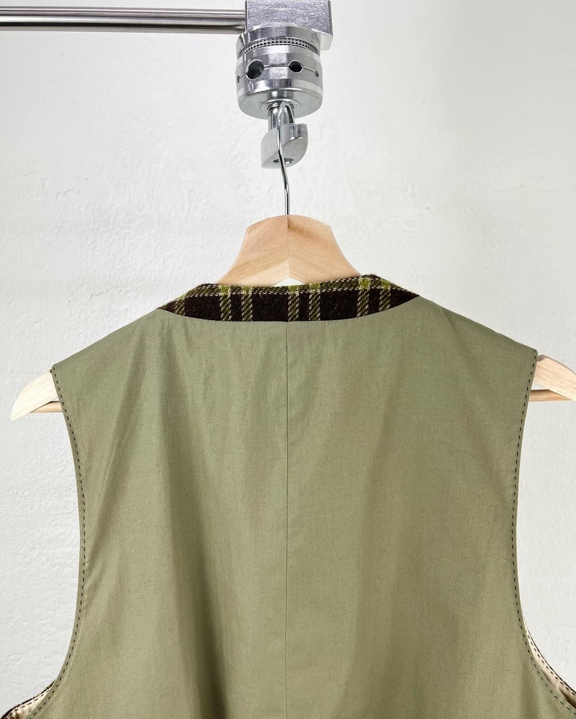 폴 스미스 브라운 체크 울 레이온 베스트 자켓 상품이미지6