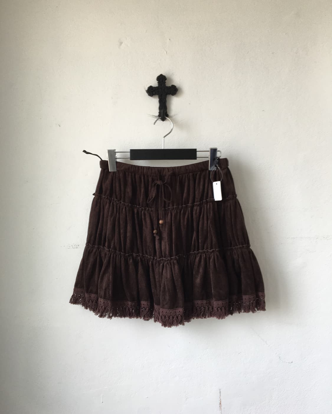 Fringe point velvet layer skirt 상품이미지1