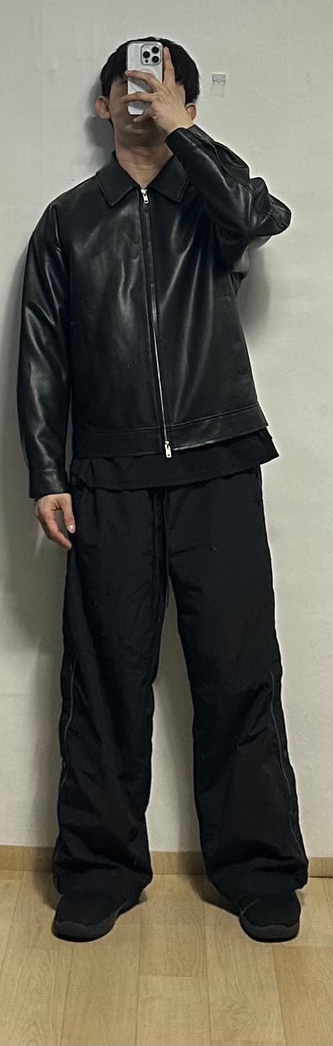 도프제이슨 오버핏 비건레더 싱글 자켓 상품이미지5