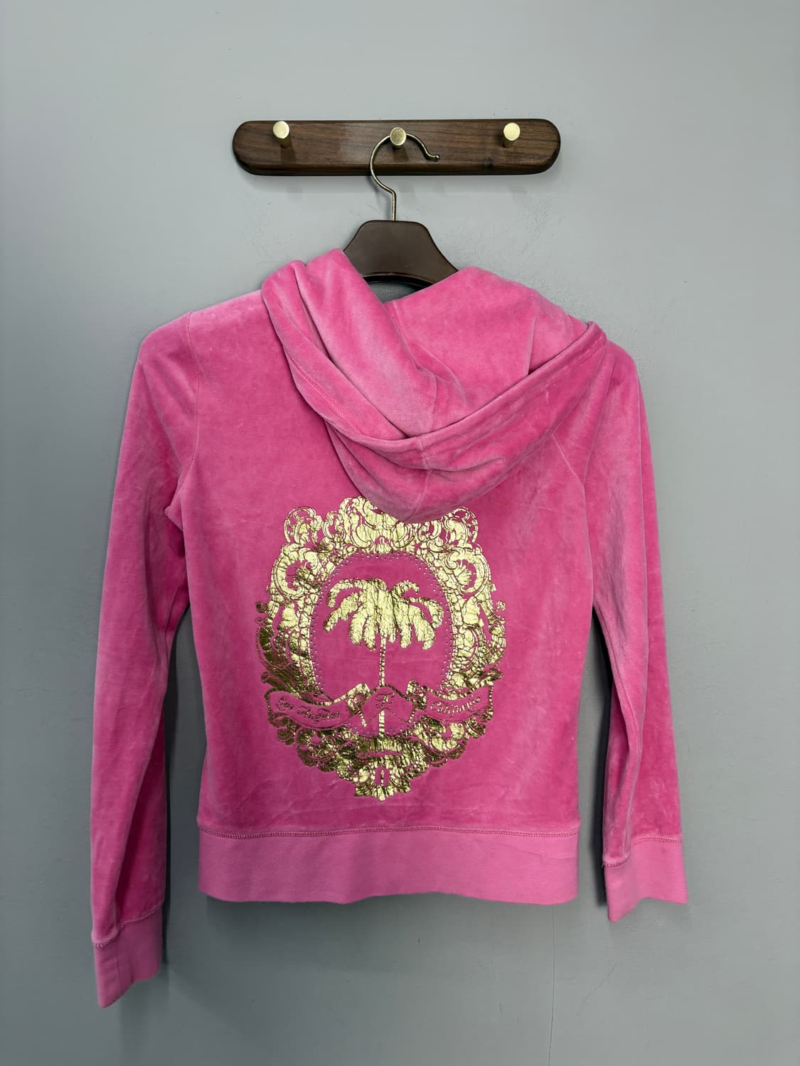 쥬시 꾸뛰르 벨벳 오리지널 핫핑크 y2k 후드집업 A3562 상품이미지4