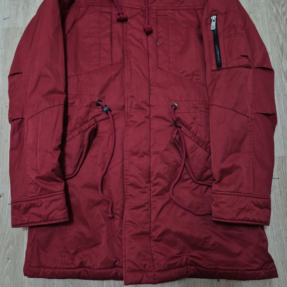 지오다노 여성 사이드포켓 뽀글이 퍼후드 야상 패딩 점퍼 L(100) 상품이미지3