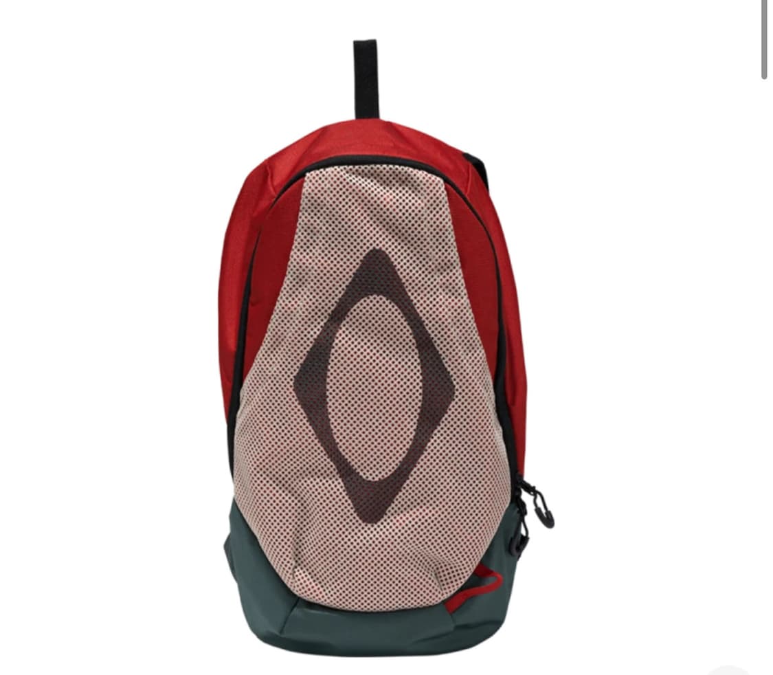 미스치프 롬버스 메쉬 백팩 베이지 레드 상품이미지1