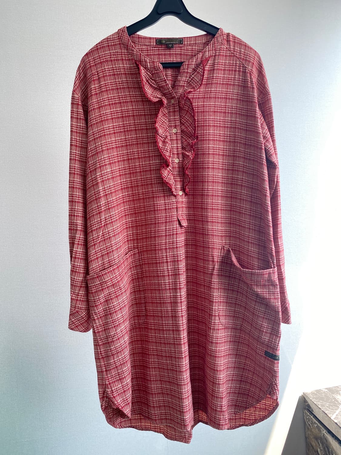 써스데이 아일랜드 체크 셔츠 원피스 S 상품이미지2