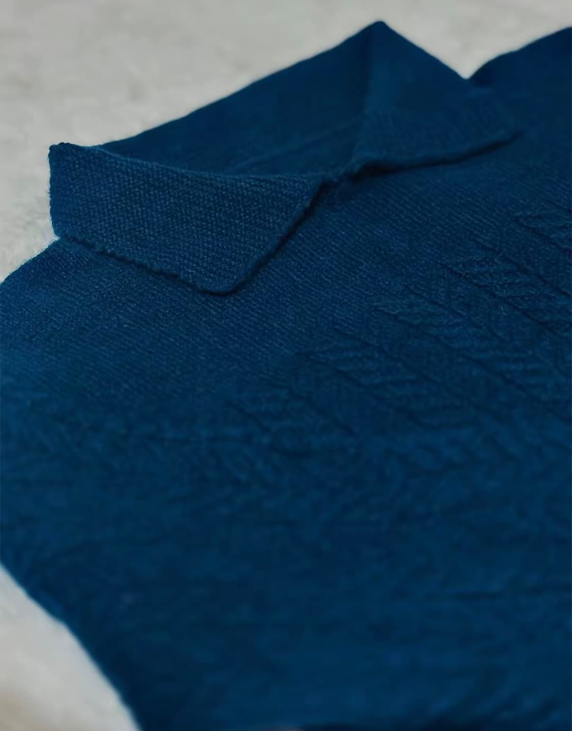 청록색 카라 꽈배기 포인트 니트 상품이미지2