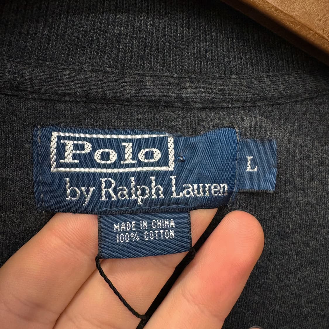 90s 폴로 랄프로렌 파인리브 하프집업 코튼니트 스웨터 차콜 N642 상품이미지7
