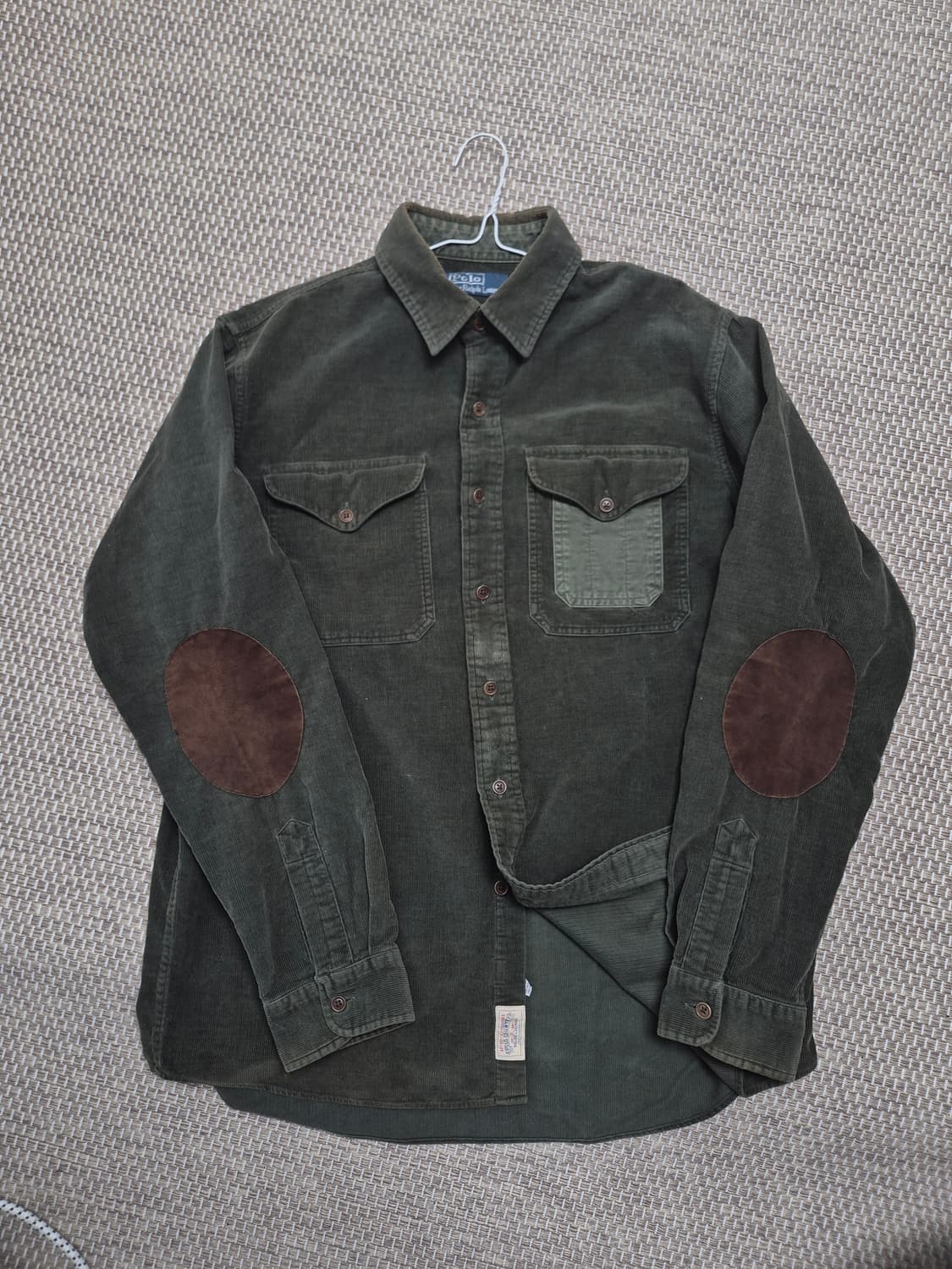 90s 빈티지 폴로 랄프로렌 코듀로이 셔츠 그린 L 상품이미지1