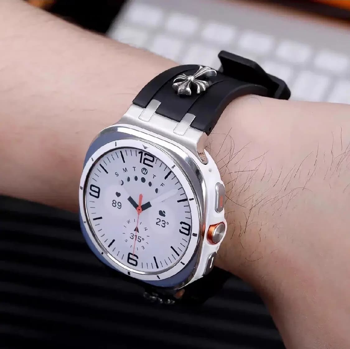 삼성 워치 울트라 47mm 실버 S925+실리콘 커스텀 밴드 상품이미지3