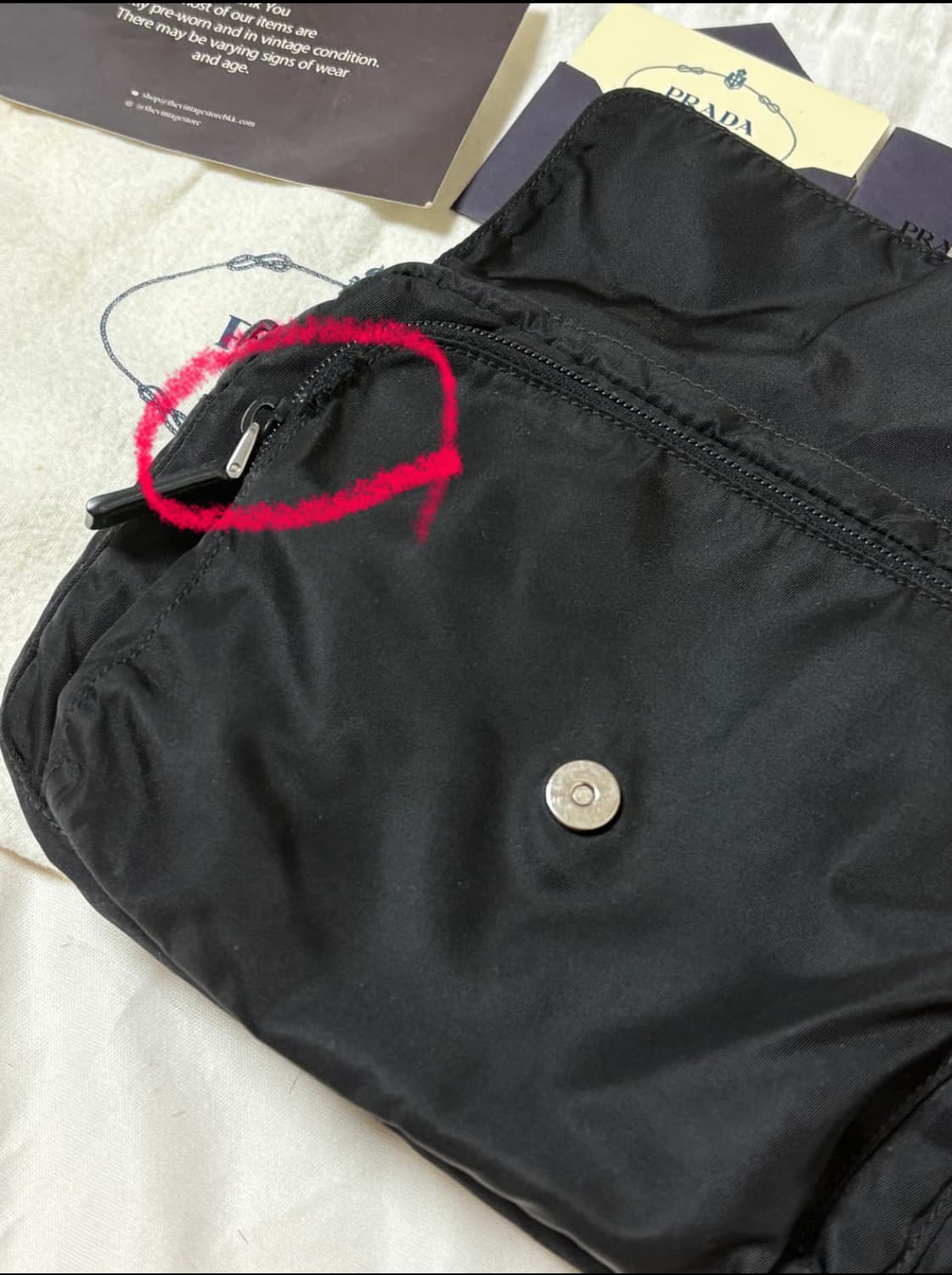 Prada 로고 블랙 크로스백 나일론 레더 상품이미지9