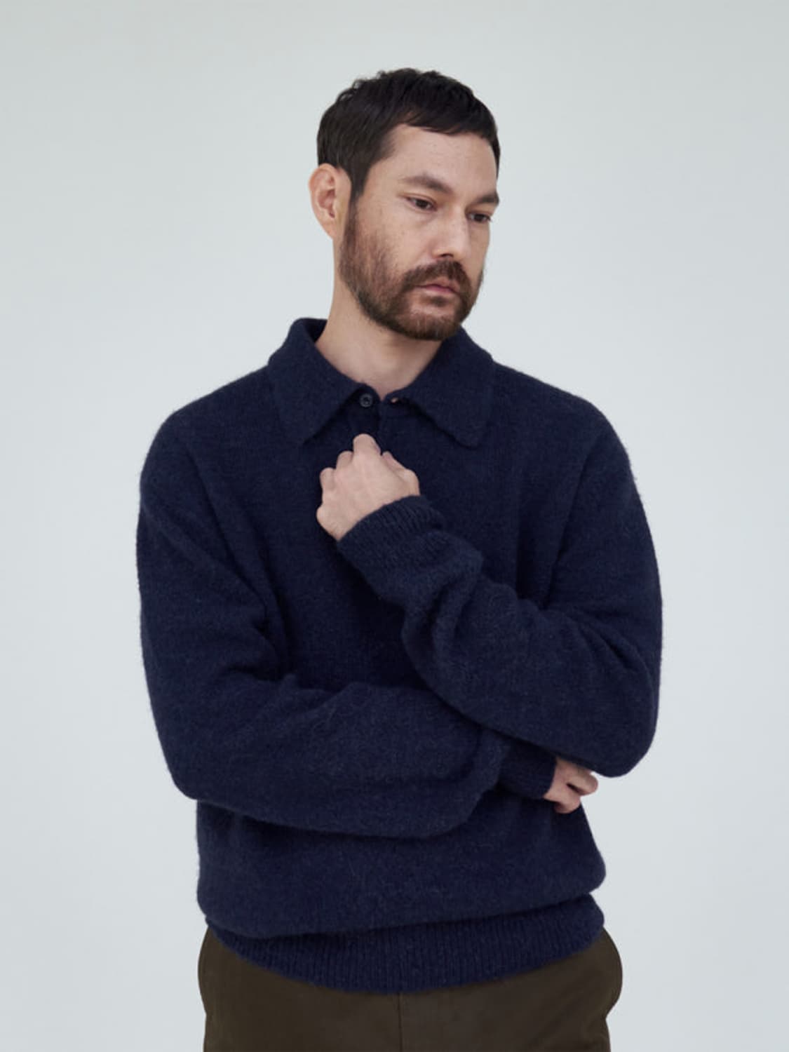 포터리 알파카 컴포트 폴로 니트 3 다크네이비 상품이미지1