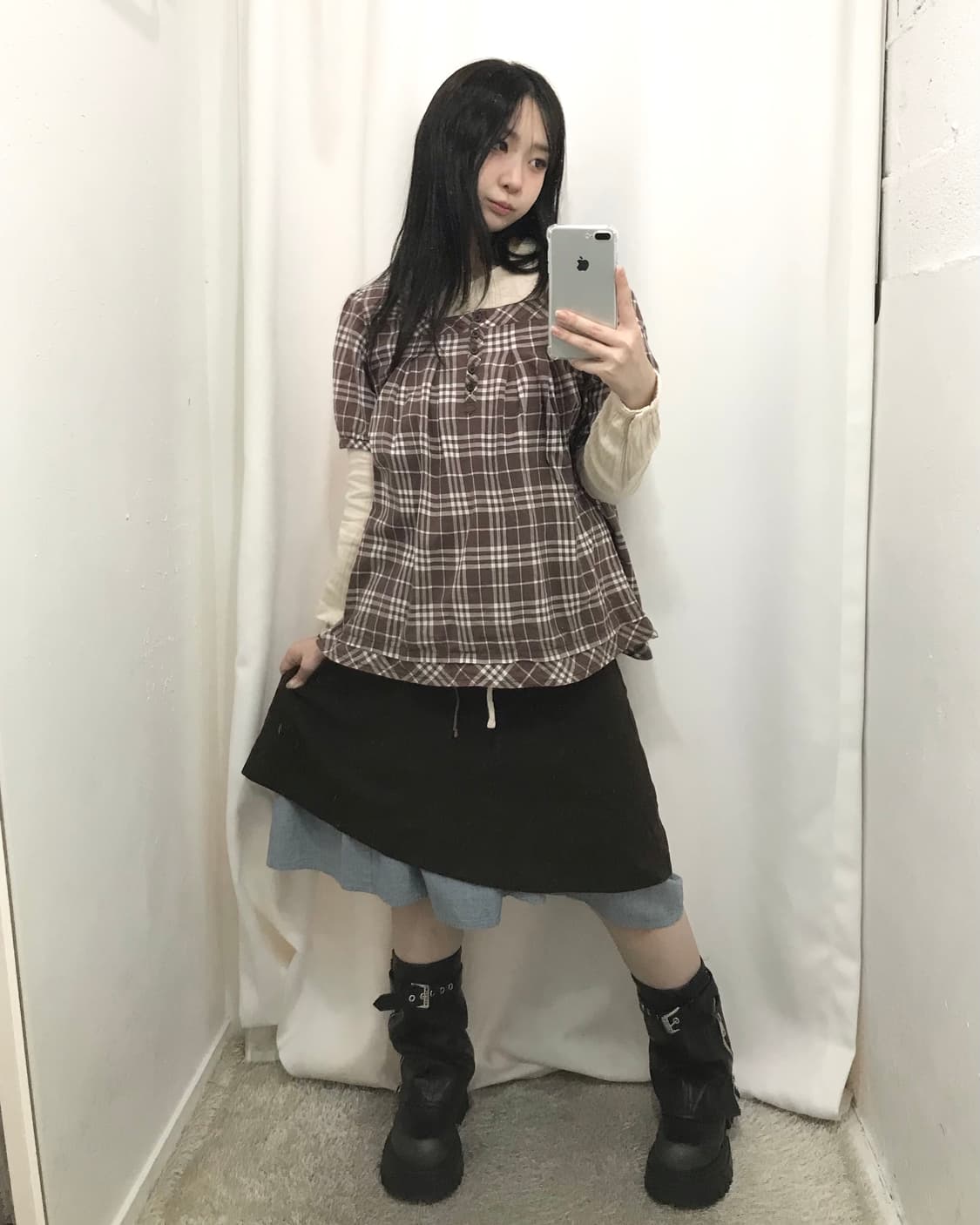 체크 소녀 코디 세트 🧦 상품이미지2