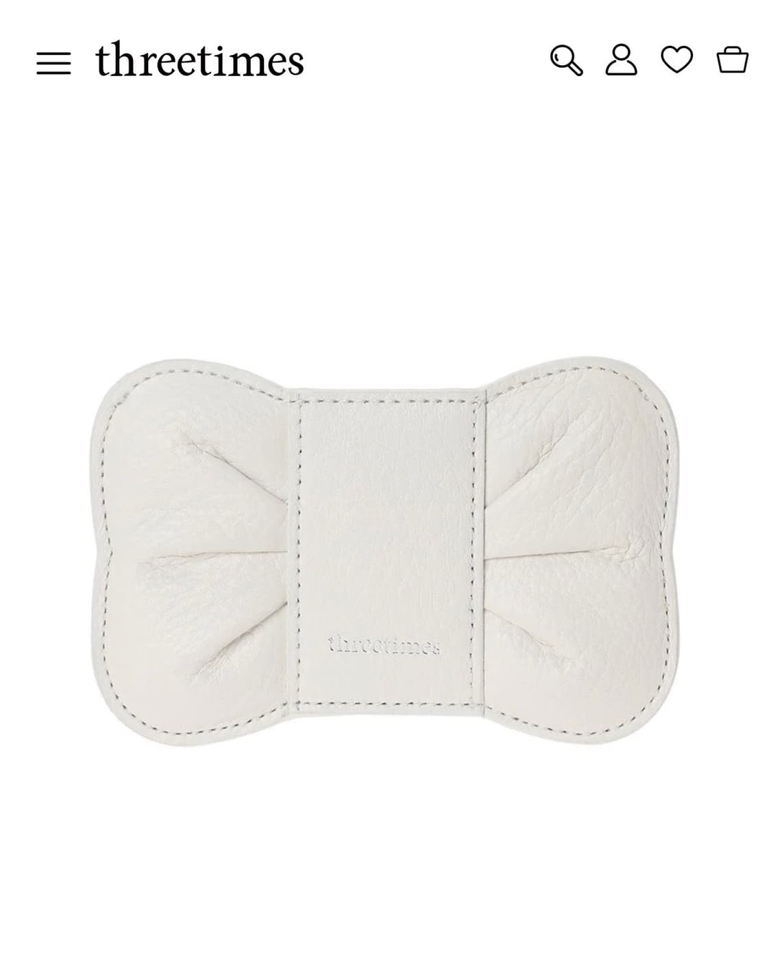 쓰리타임즈 bow 카드홀더 화이트 상품이미지1