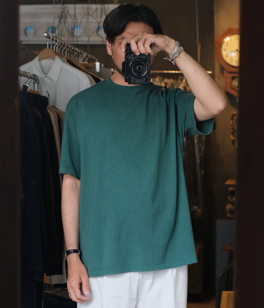 [4] 아프레쎄 26ss 빈티지 라이트 반팔 그린 상품이미지2