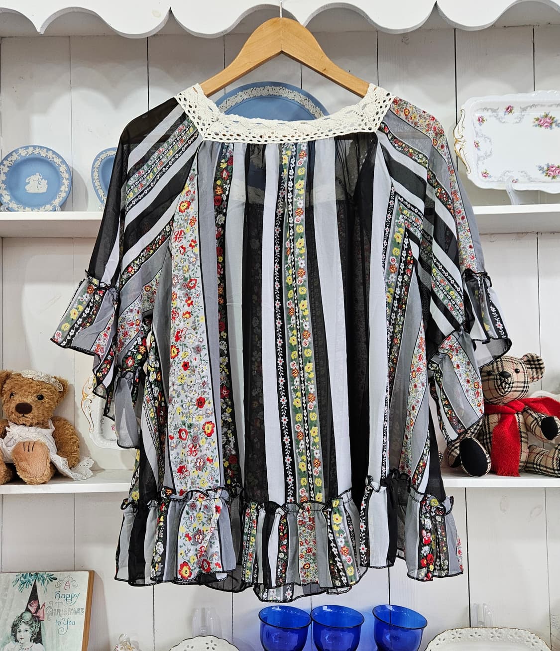 플라워 스트라이프 쉬폰 튜닉 상품이미지6