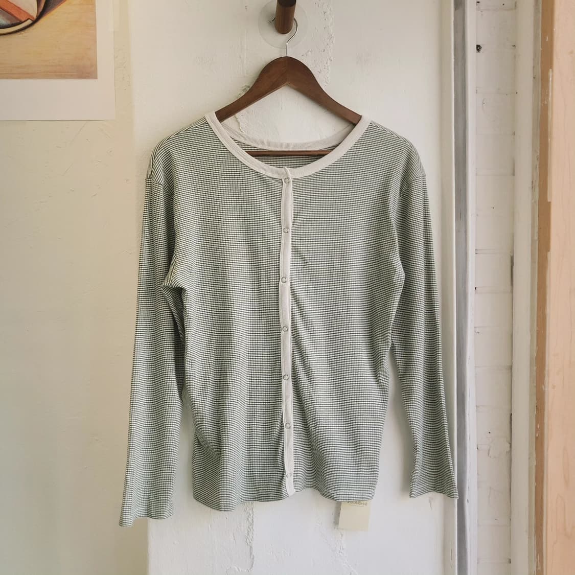 Dearful 스냅버튼 와플 가디건 상품이미지1