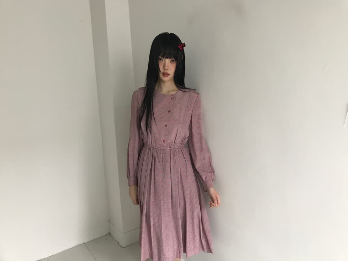 Pink Gold Button Dress 상품이미지2