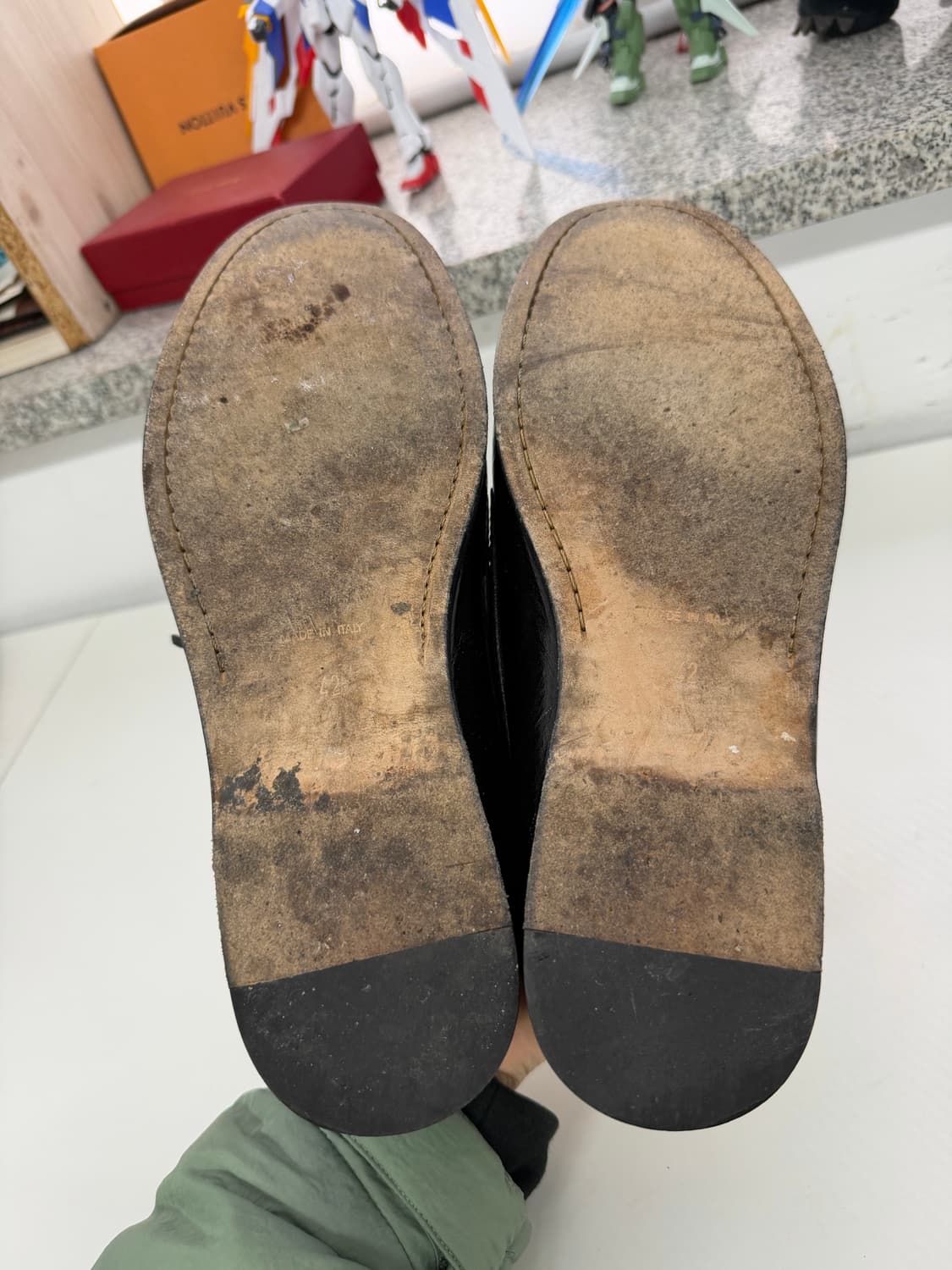 정품) 생로랑 남성 블랙 가죽 보트 슈즈 로퍼 42(265) 상품이미지10