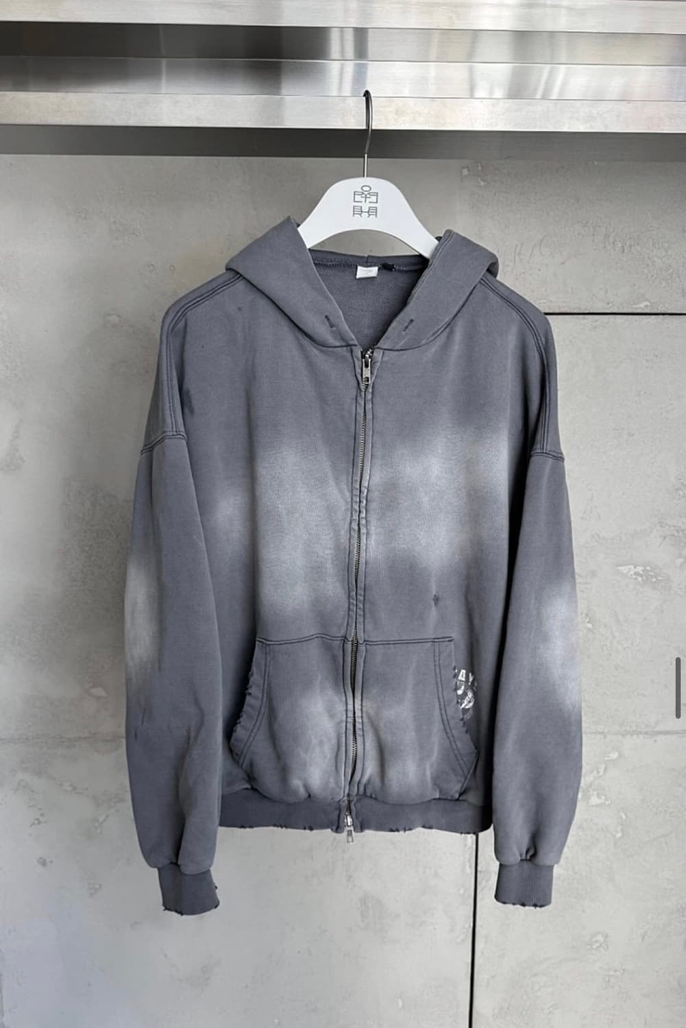 [4] 폴리테루 하드워시드 집 후디 블루그레이 팝니다. 상품이미지1