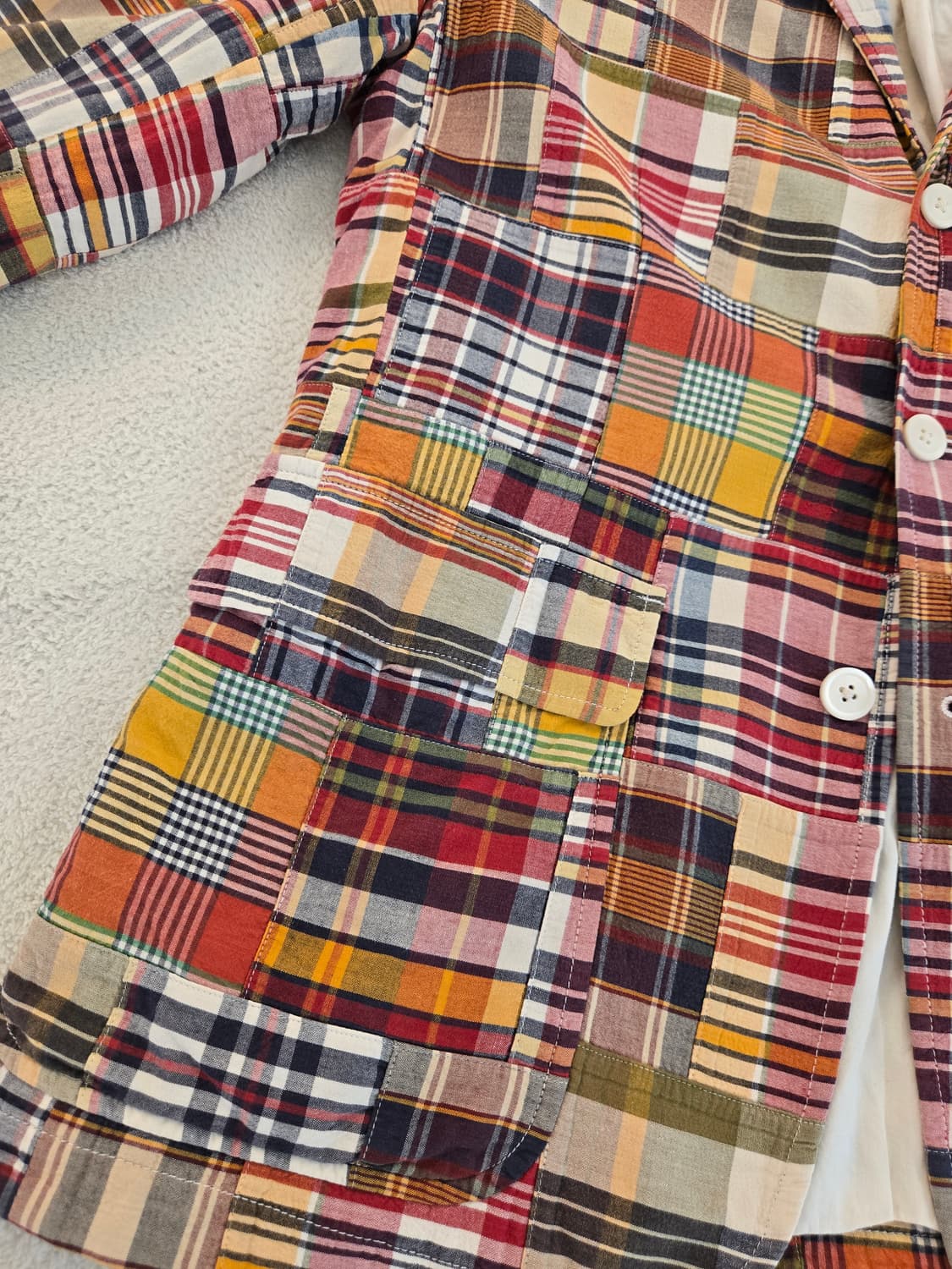 폴로 랄프로렌 패치워크 체크 블레이저 XL 상품이미지3