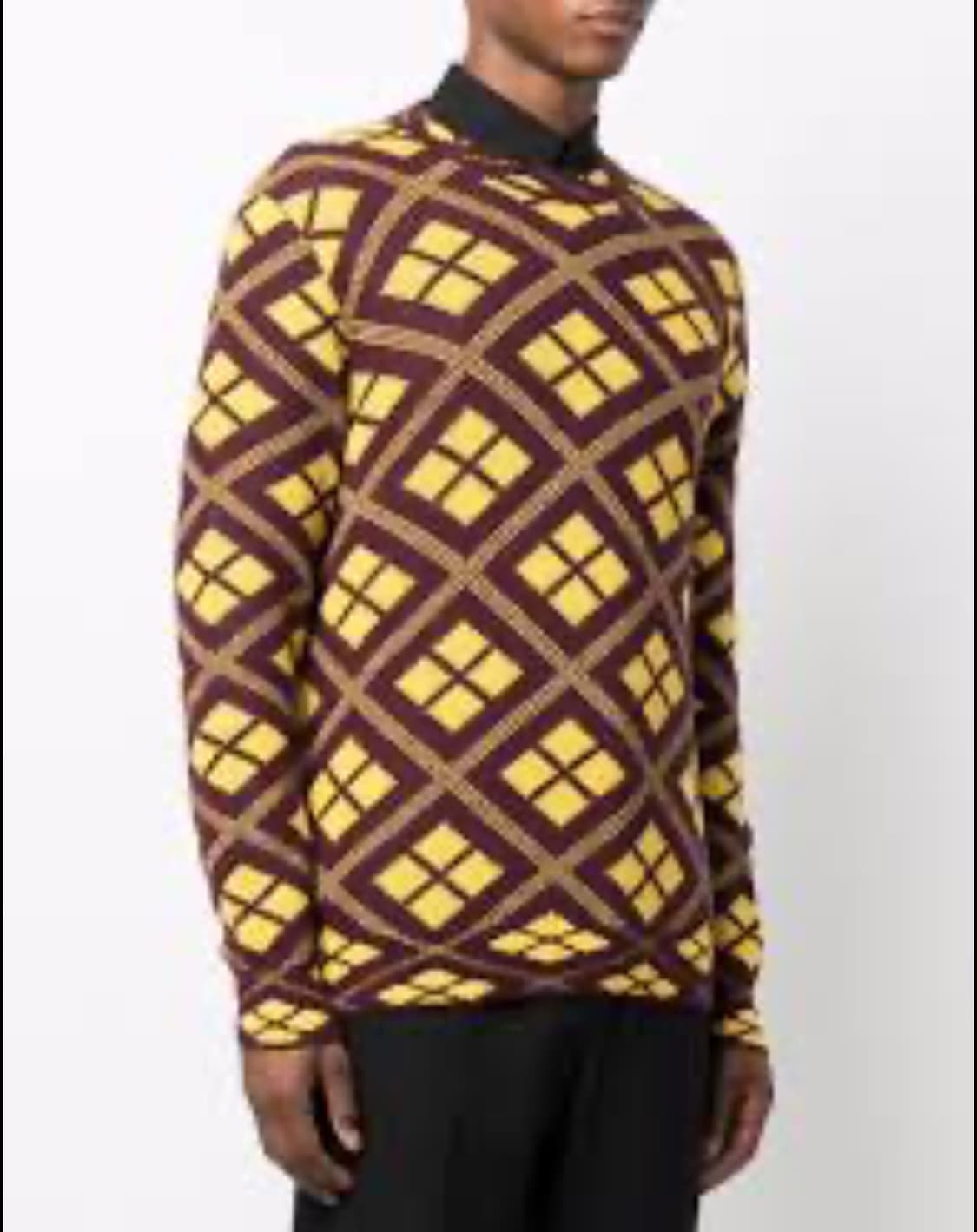 21AW 프라다 라프시몬스 자카드 지오메트릭 울 캐시미어 니트 48 상품이미지3