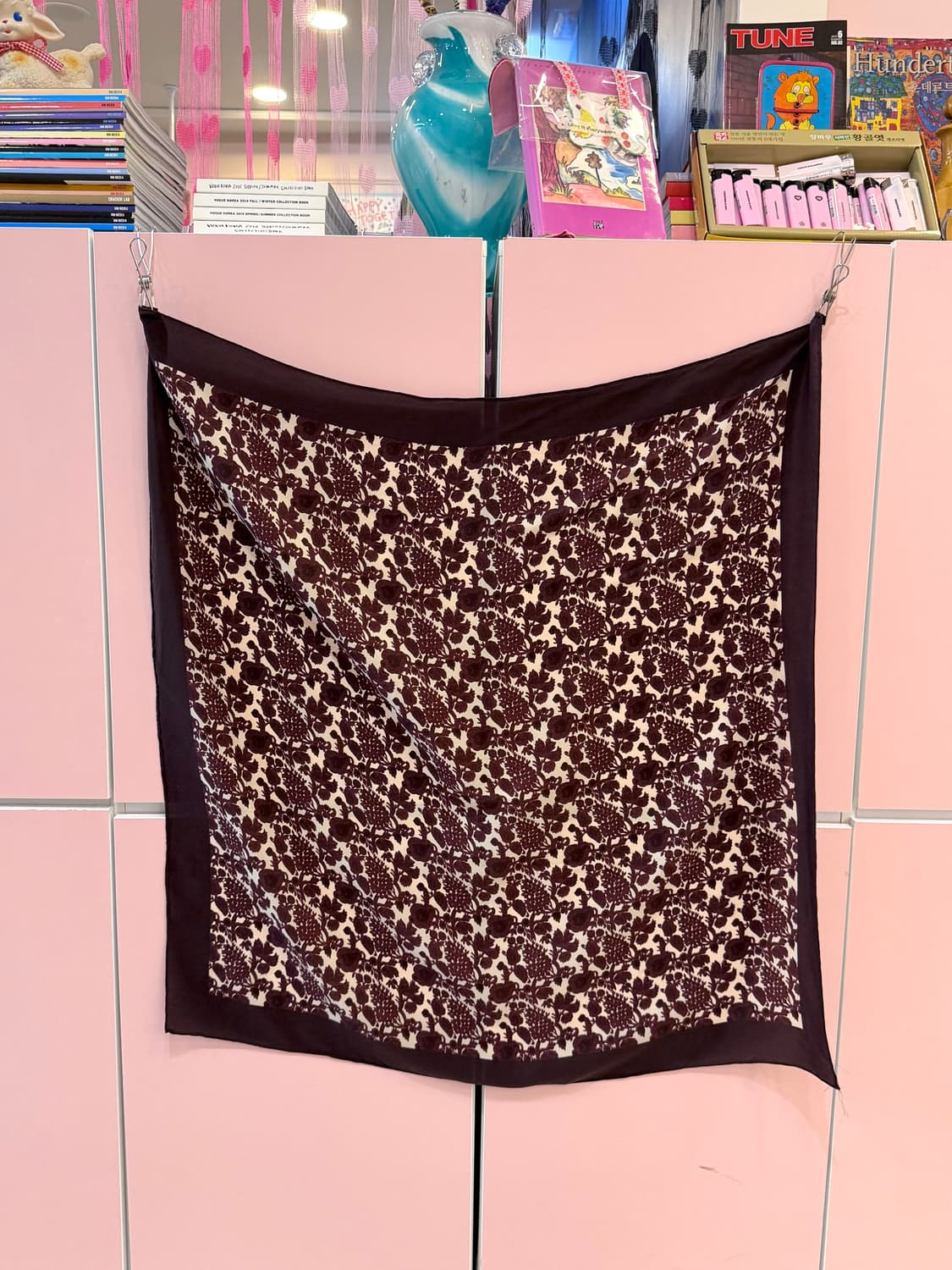 빈티지 에스닉 브라운 패턴 스카프 상품이미지6