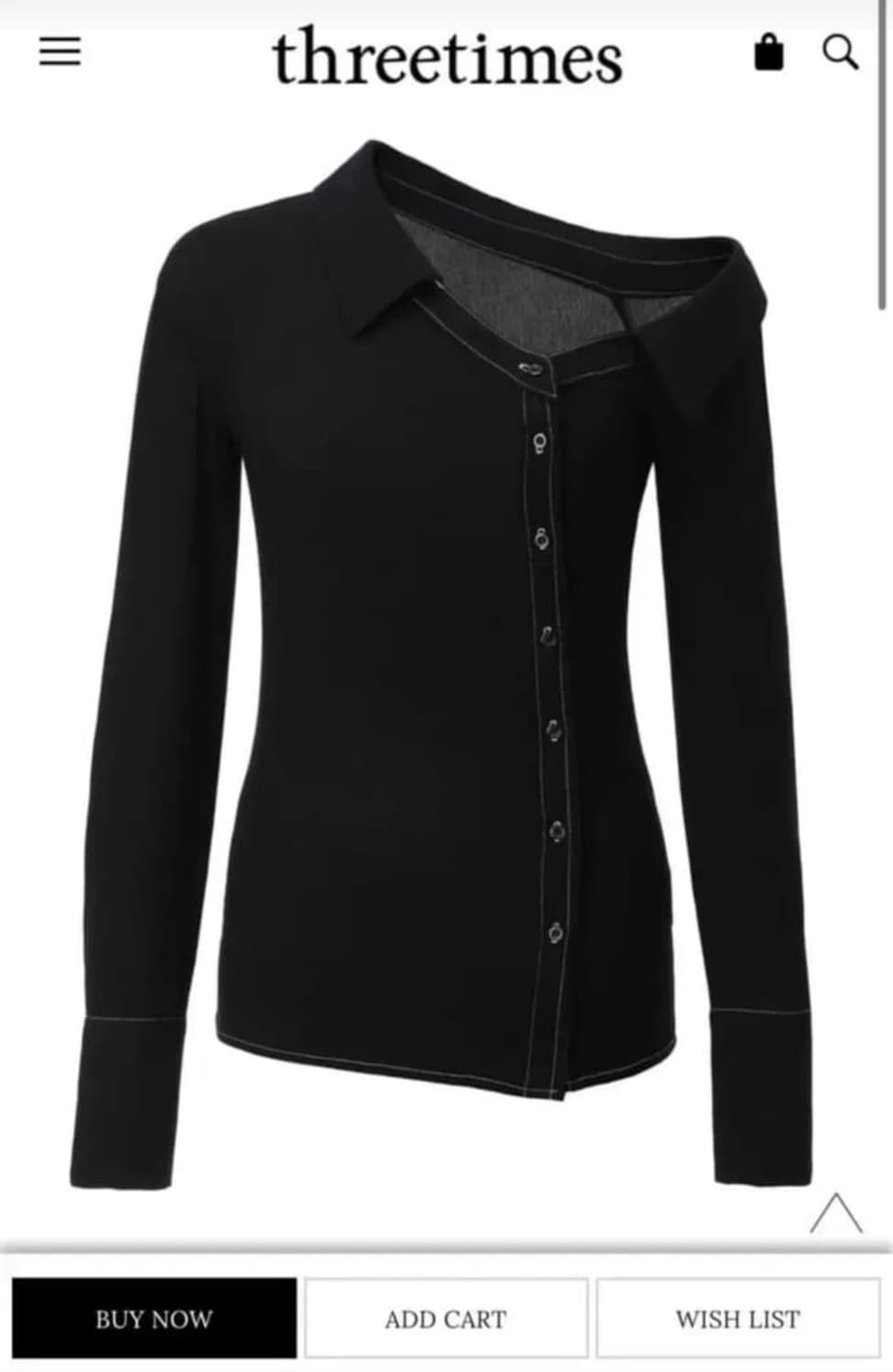 쓰리타임즈 스티치 오프 셔츠 상품이미지1