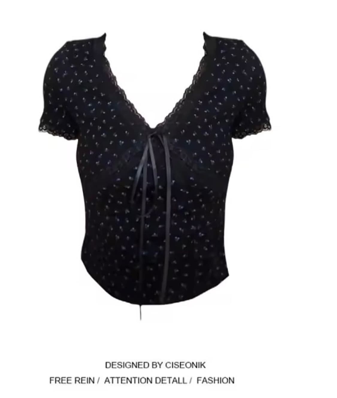 브이넥 플라워 탑 상품이미지1