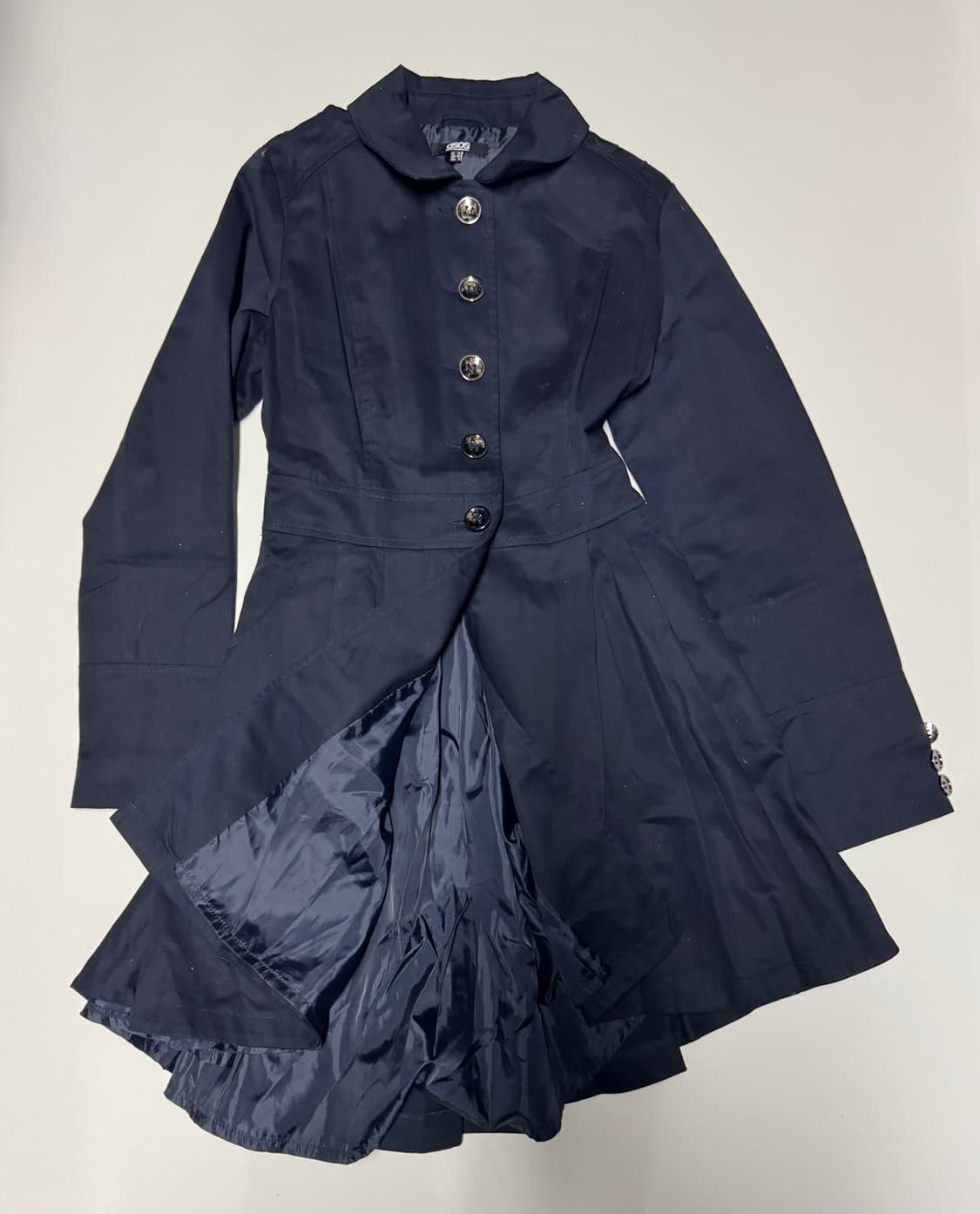 여성 아소스 asos 빈티지 트렌치코트 네이비 xs 상품이미지2