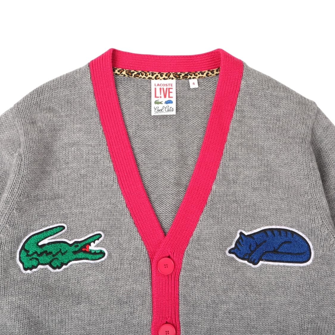 라코스테 x 쿨 캣츠 엠브로이드 울 가디건 상품이미지2