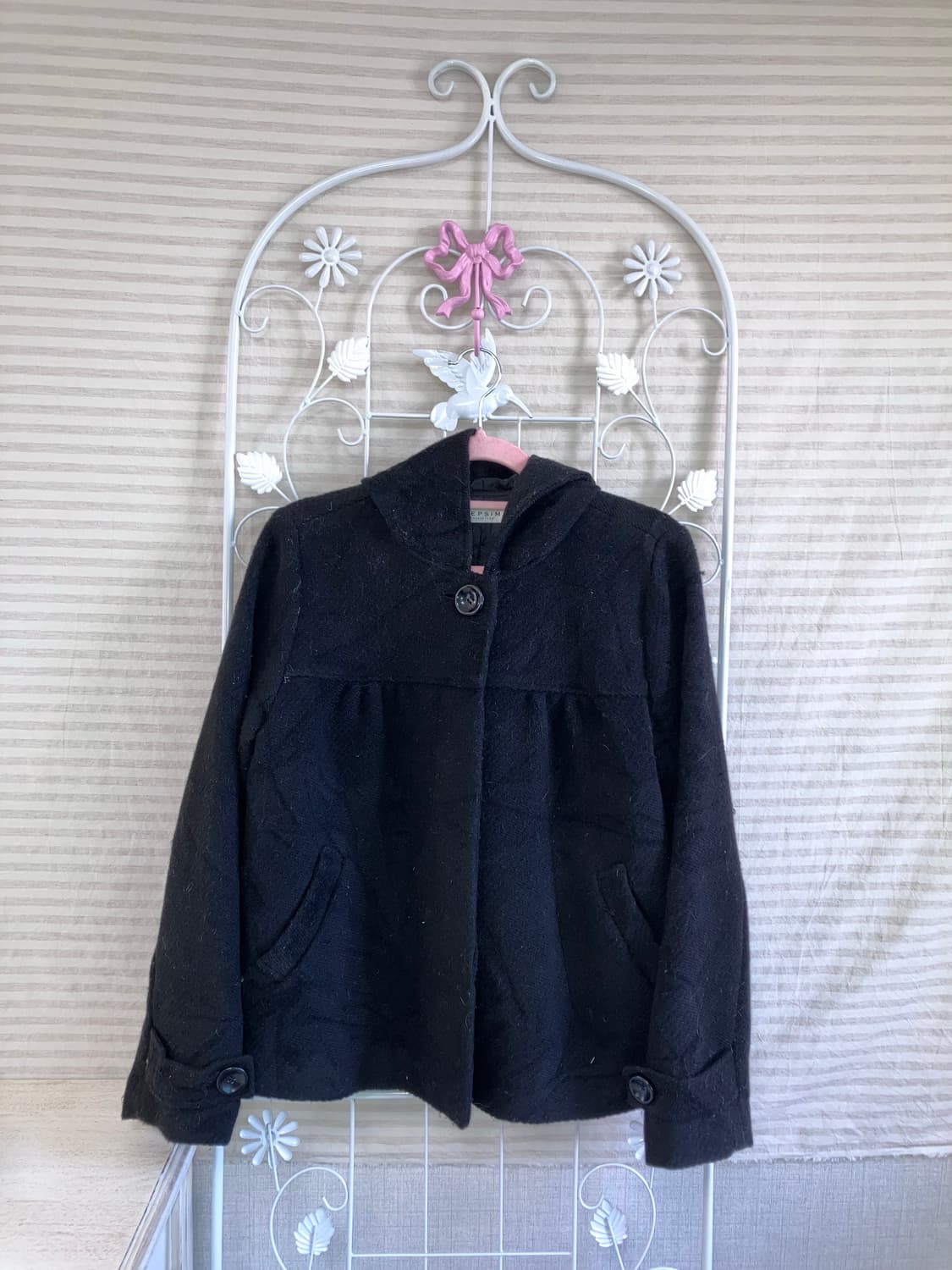 빈티지 블랙 후드 자켓 y2k 스트릿 갸루 펑키 일본빈티지 상품이미지4