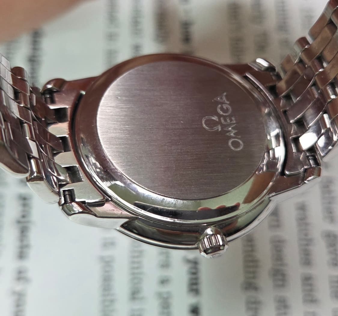 레어] 오메가 드빌 프레스티지 요구르트판 칼침핸즈 상위 크로노미터 오토매 상품이미지7