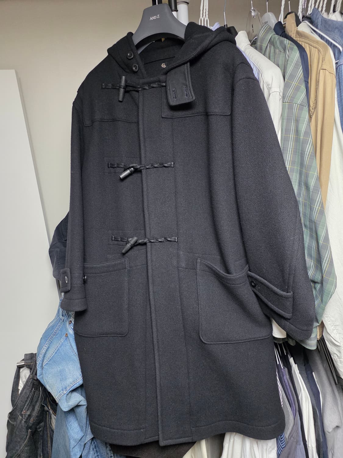 캡틴선샤인 캐시미어 울 블랙 더플 코트 38사이즈 상품이미지1