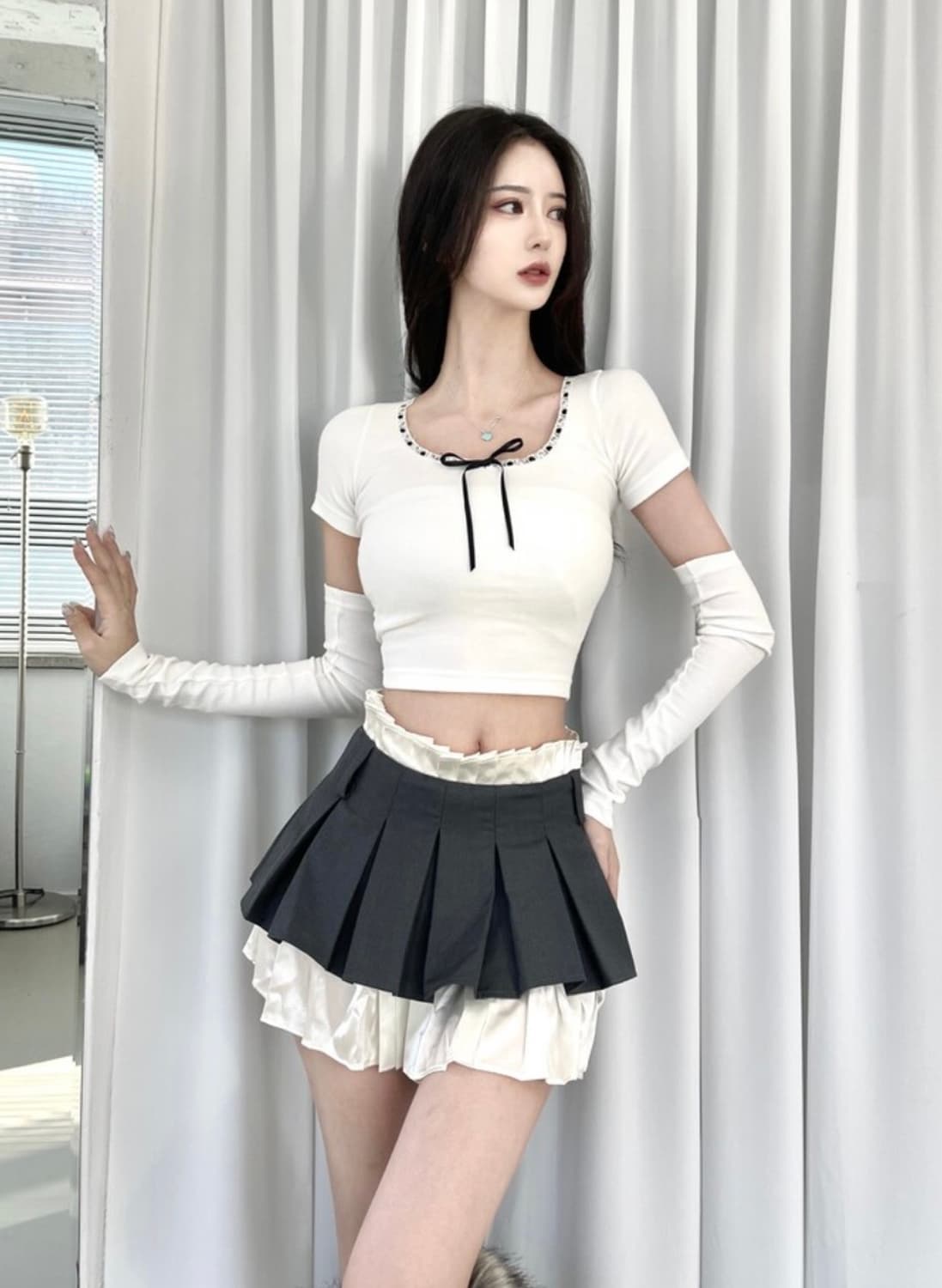 플리츠 레이어드 스커트 상품이미지6