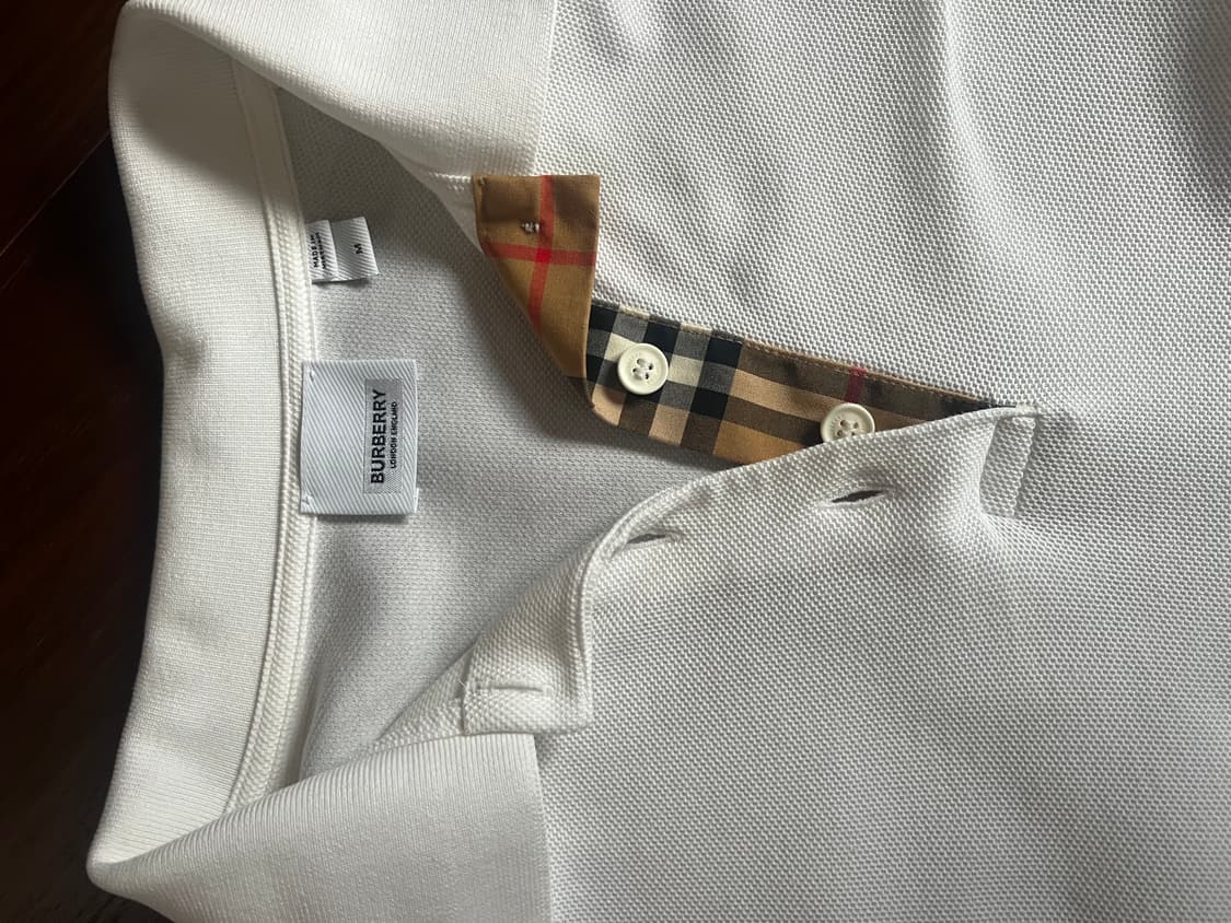 버버리 체크 모노그램 화이트 카라티 (M) 상품이미지2