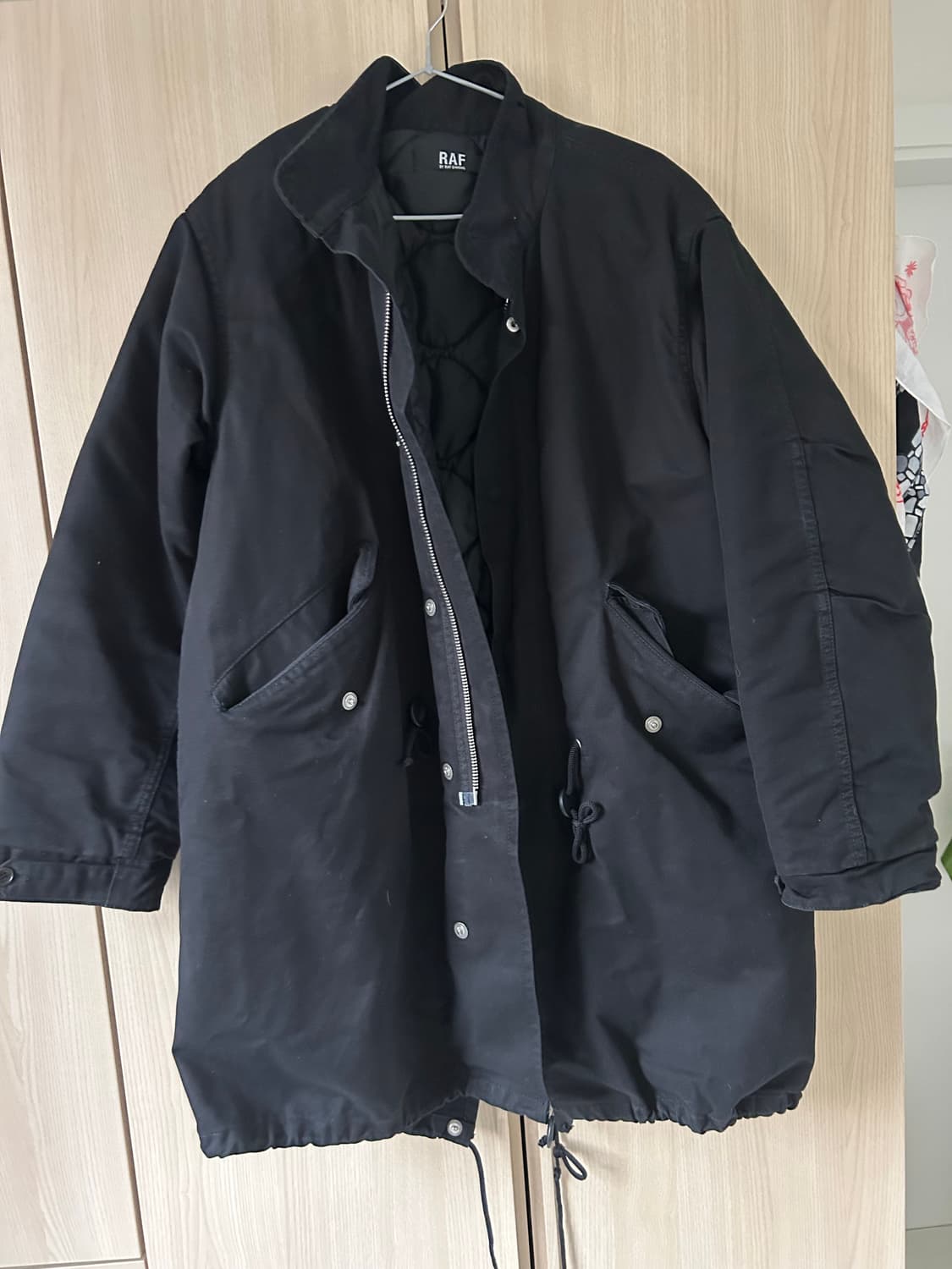 RAF SIMONS 블랙 야상 코트 상품이미지1