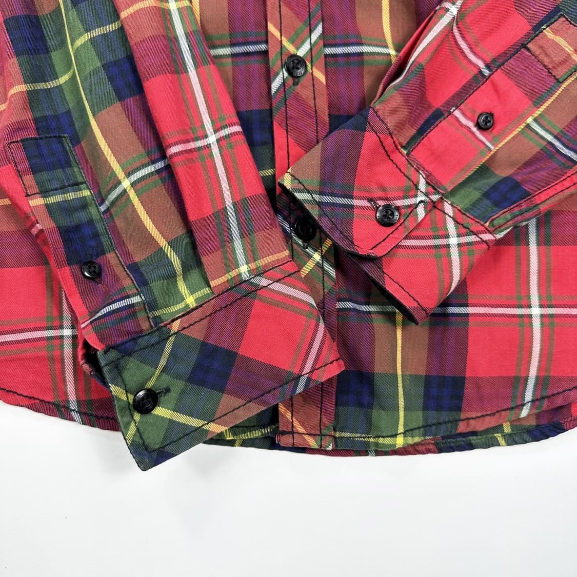 에비수 투 포켓 레드 타탄 체크셔츠 (M) 상품이미지4